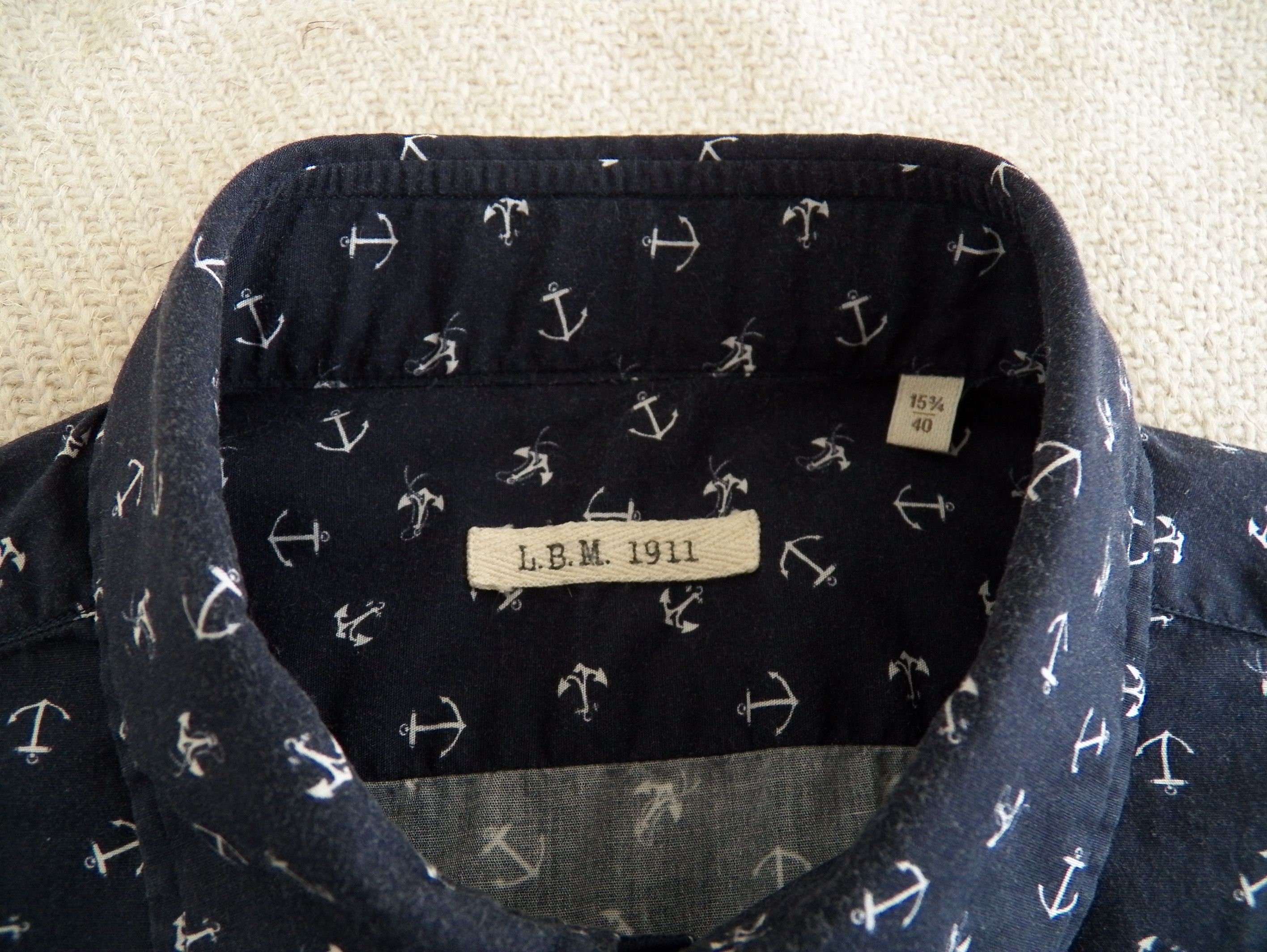 L.B.M. 1911 LBM 1911 Dress Shirt 40 15 3/4 15.5 washed cotton anchor Size US S / EU 44-46 / 1 - 4 Thumbnail
