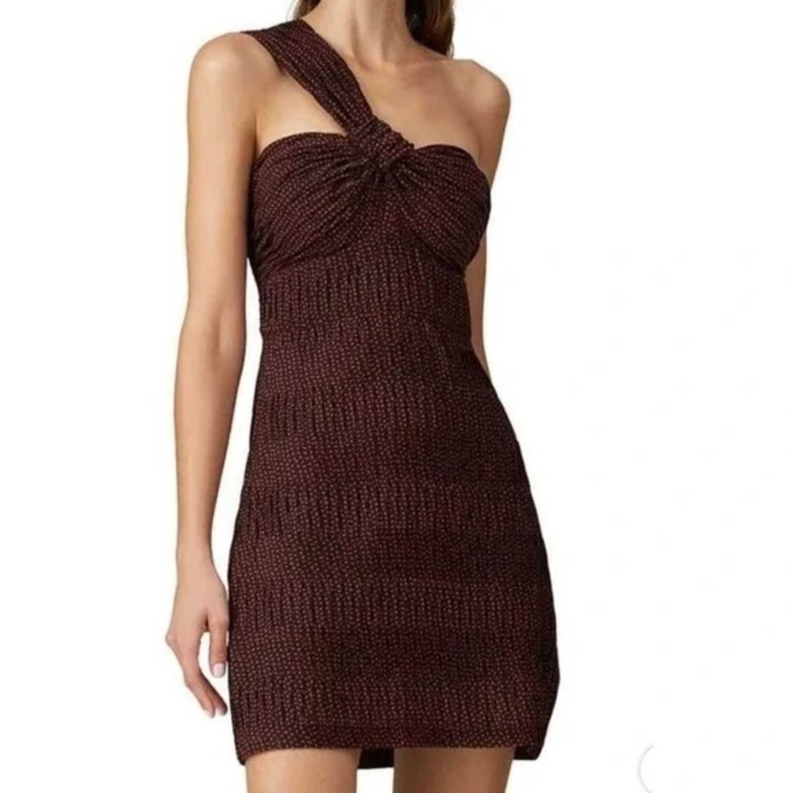 ALEXIS Alexis Black Dress Small Red Heart Print One Shoulder Dress Size S / US 4 / IT 40 - 1 Thumbnail