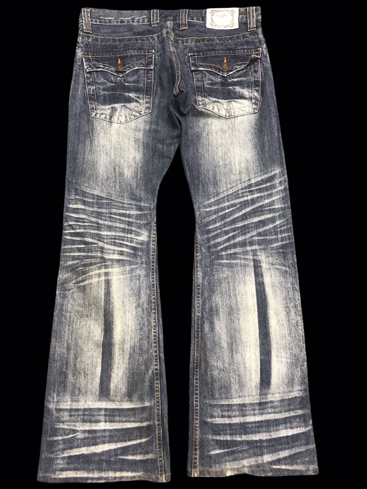 Japanese Brand 💥FLARE💥INSANE Root Three RARE FADES FLARE DENIM F446 Size US 36 / EU 52 - 2 Thumbnail