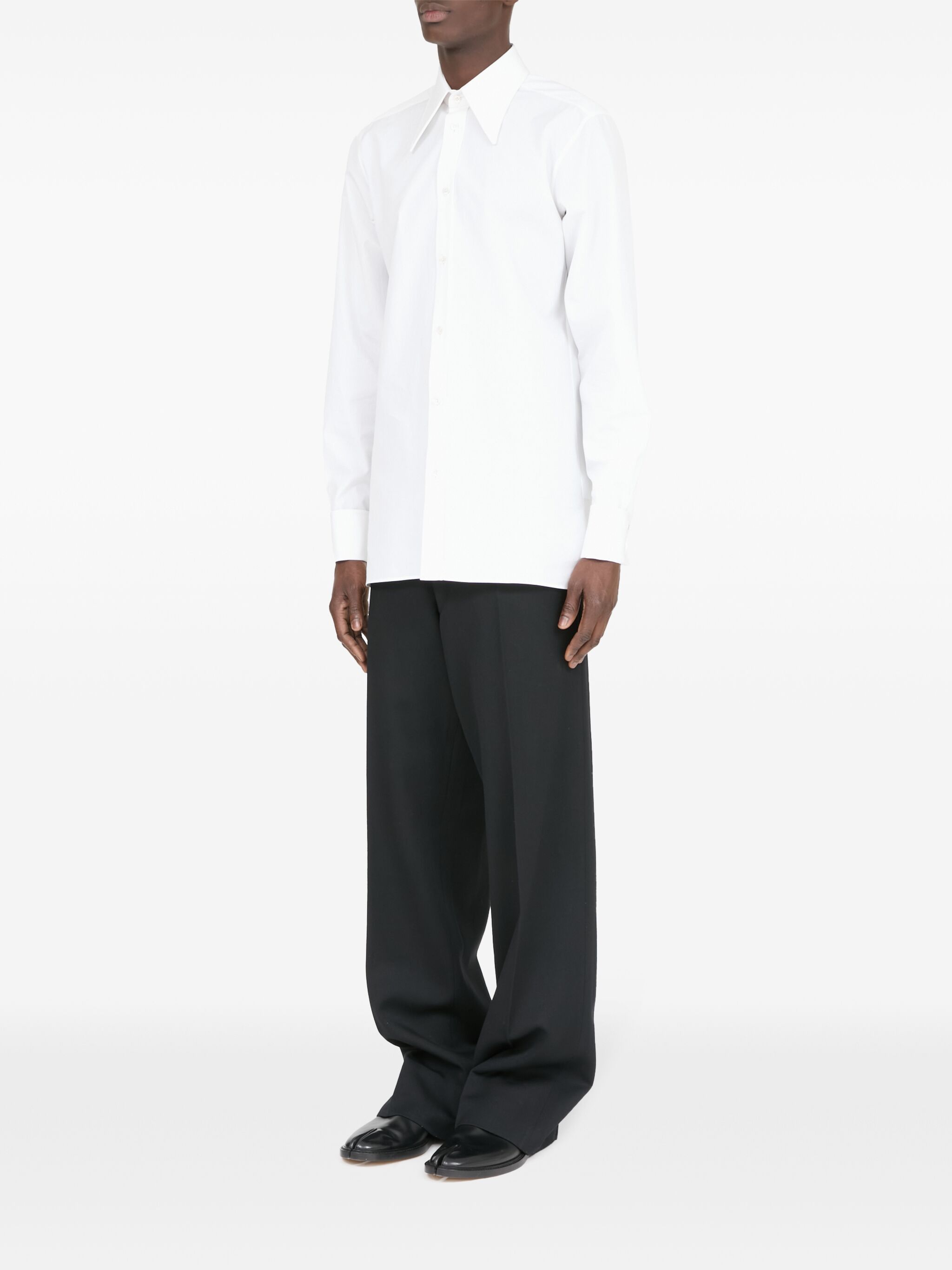 Maison Margiela o1s22i1n1024 Pointed Collar Shirt in White Size US M / EU 48-50 / 2 - 6 Thumbnail