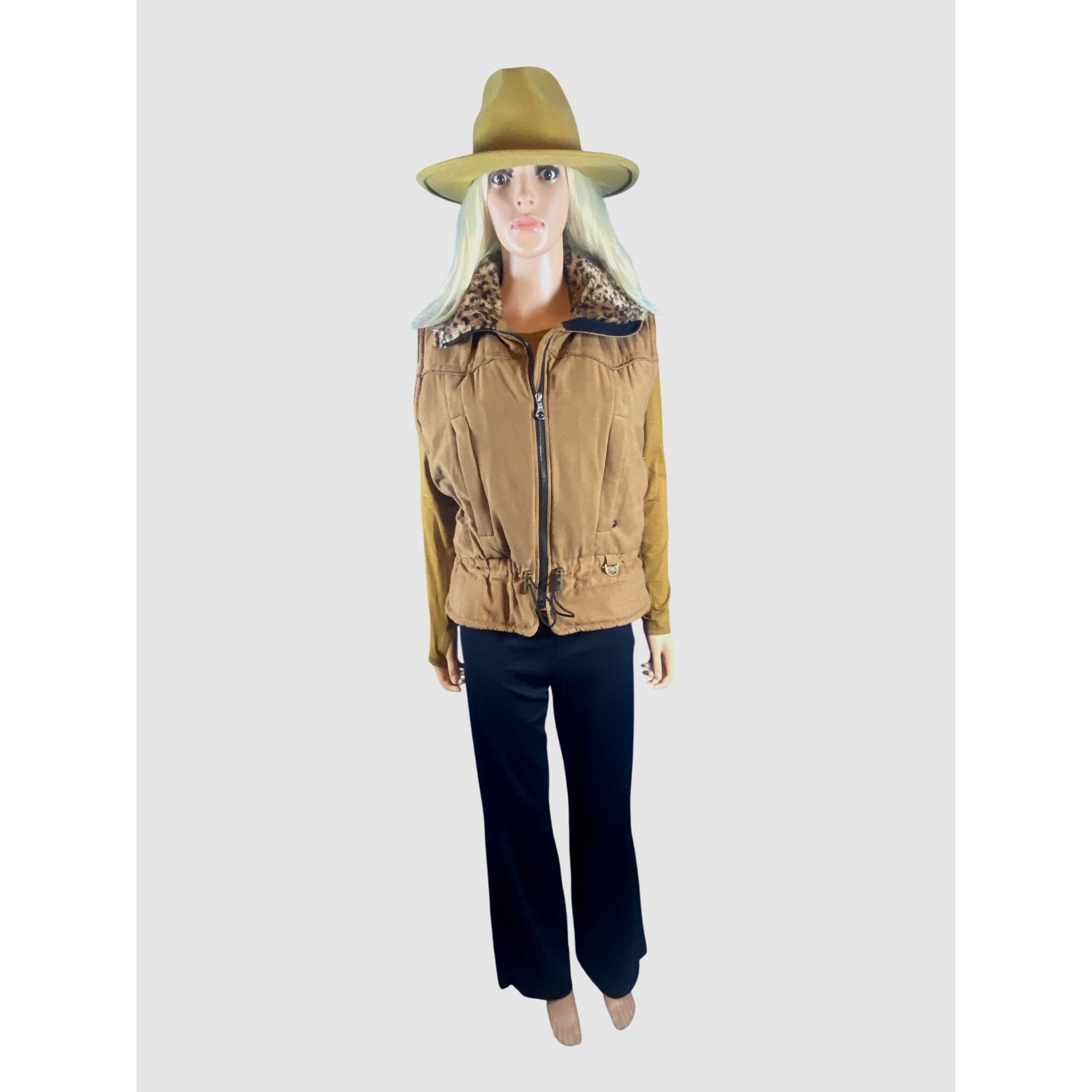 Other Vintage Nils Resort Collection Zip Vest Leopard Collar Full Size M / US 6-8 / IT 42-44 - 4 Thumbnail