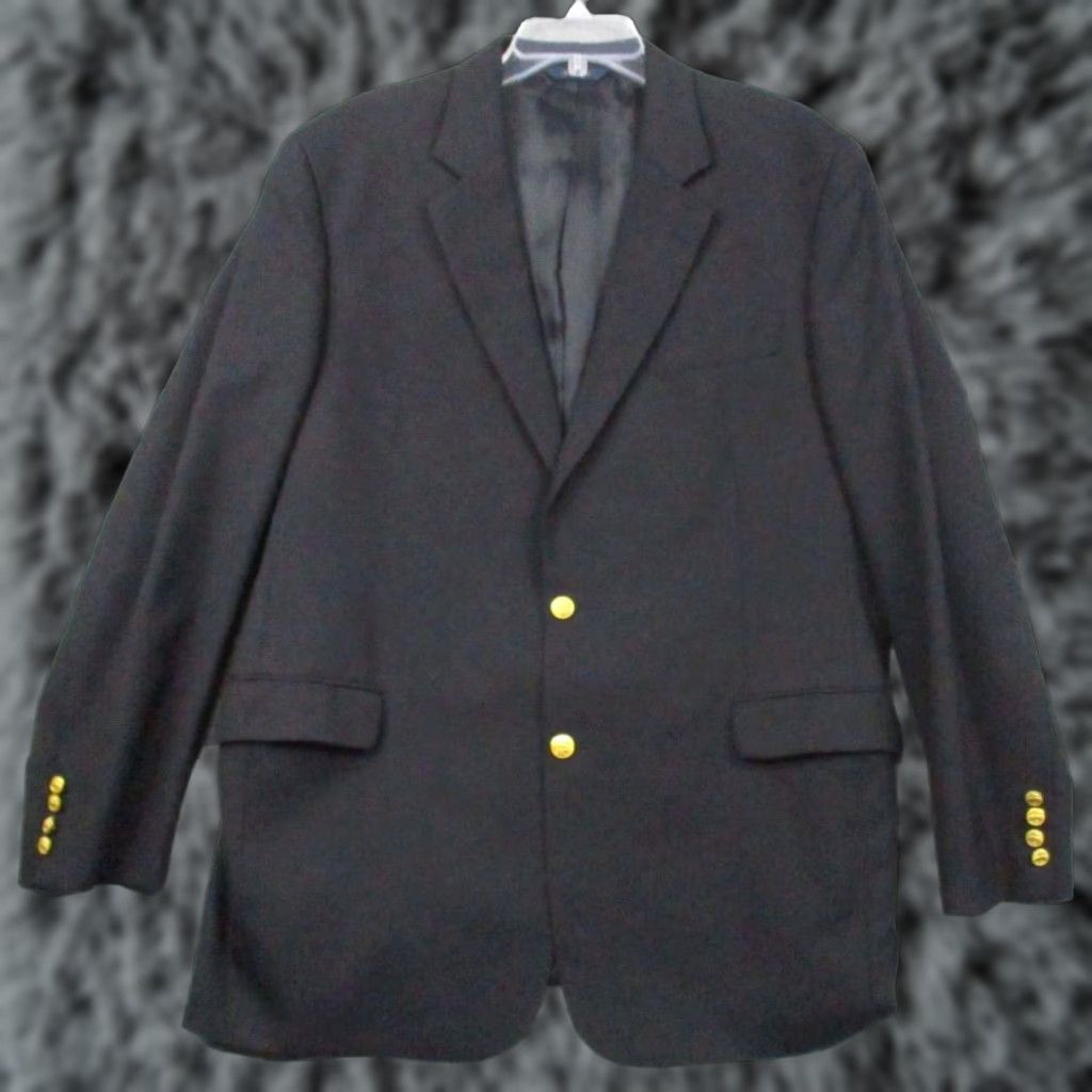 Brooks Brothers VINTAGE Brooks Brothers Brooksease Black Wool Blazer Mens 46 Sport Coat Notch Lapel Size 46R - 1 Thumbnail