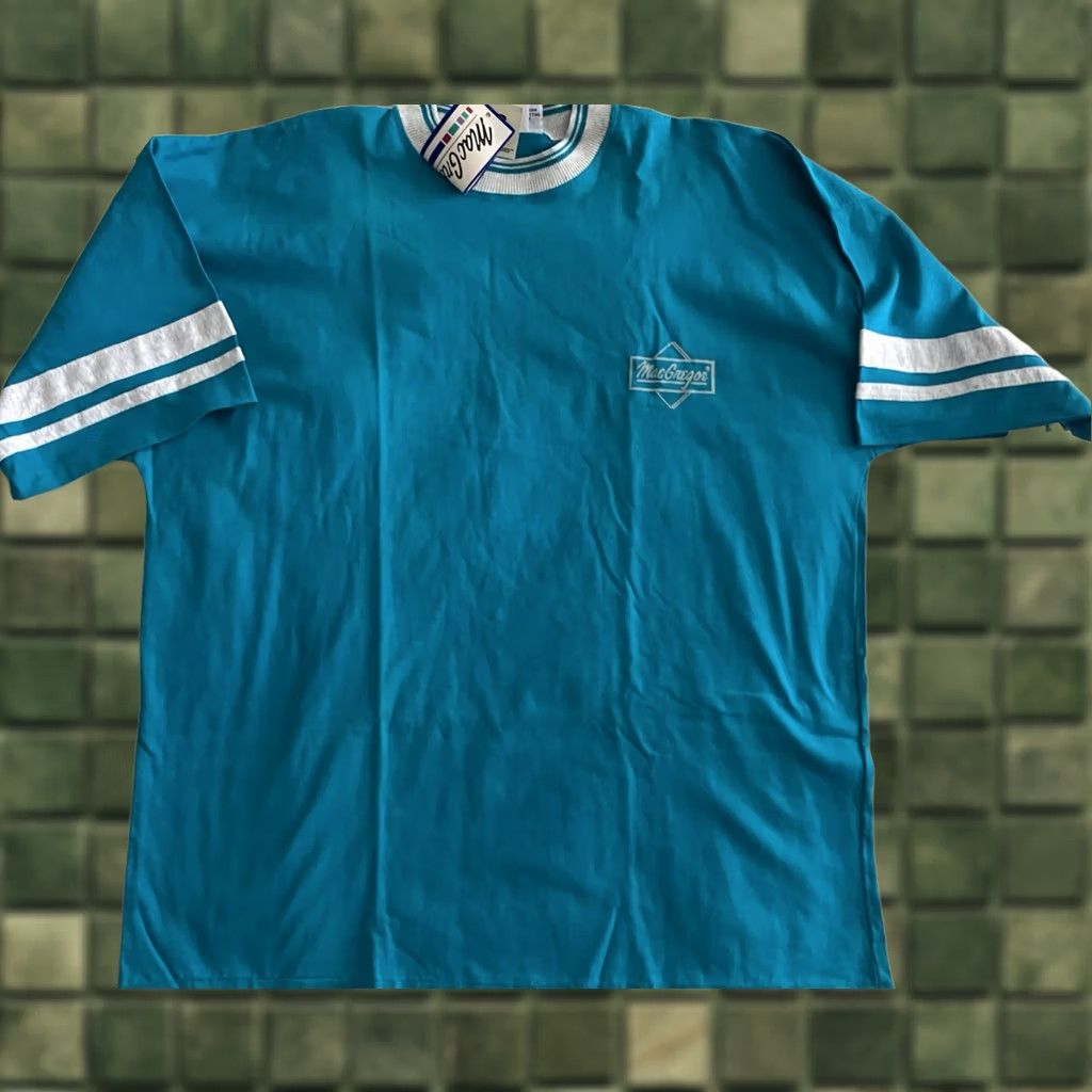 McGregor VINTAGE MacGregor Tee Teal 2XL 80s Short Sleeve Logo Crew Neck Men Shirt Size US XXL / EU 58 / 5 - 1 Thumbnail