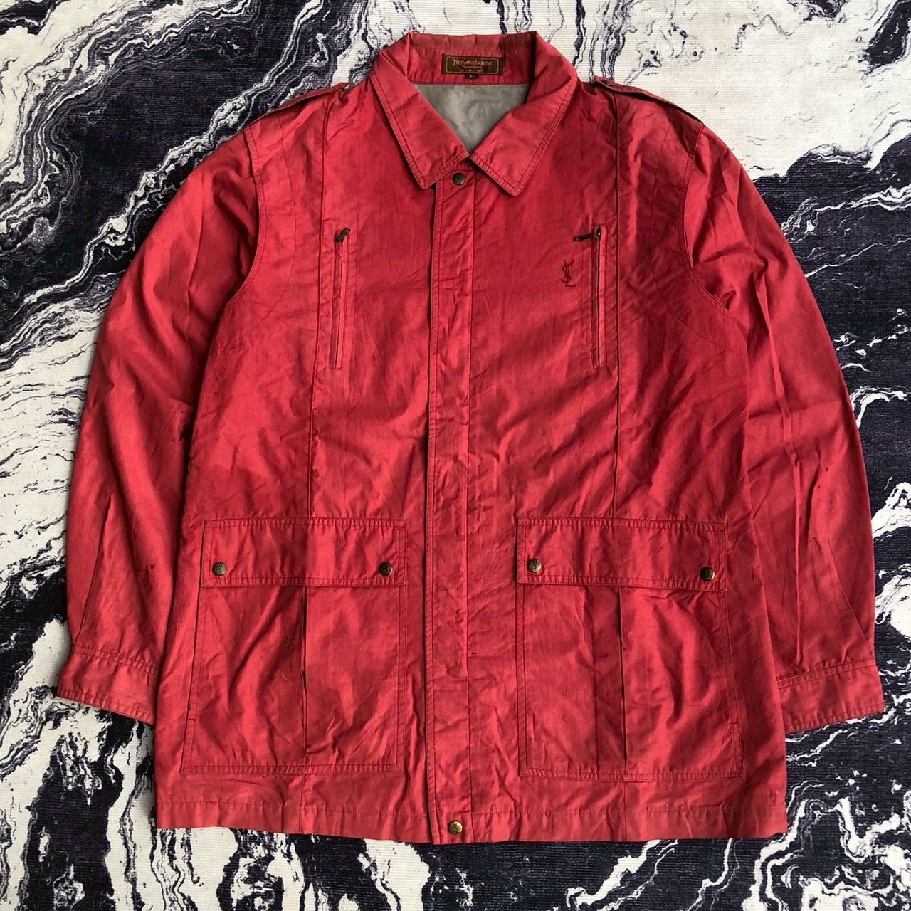 Vintage 90s Yves Saint Laurent YSL Sportswear Red Jacket
