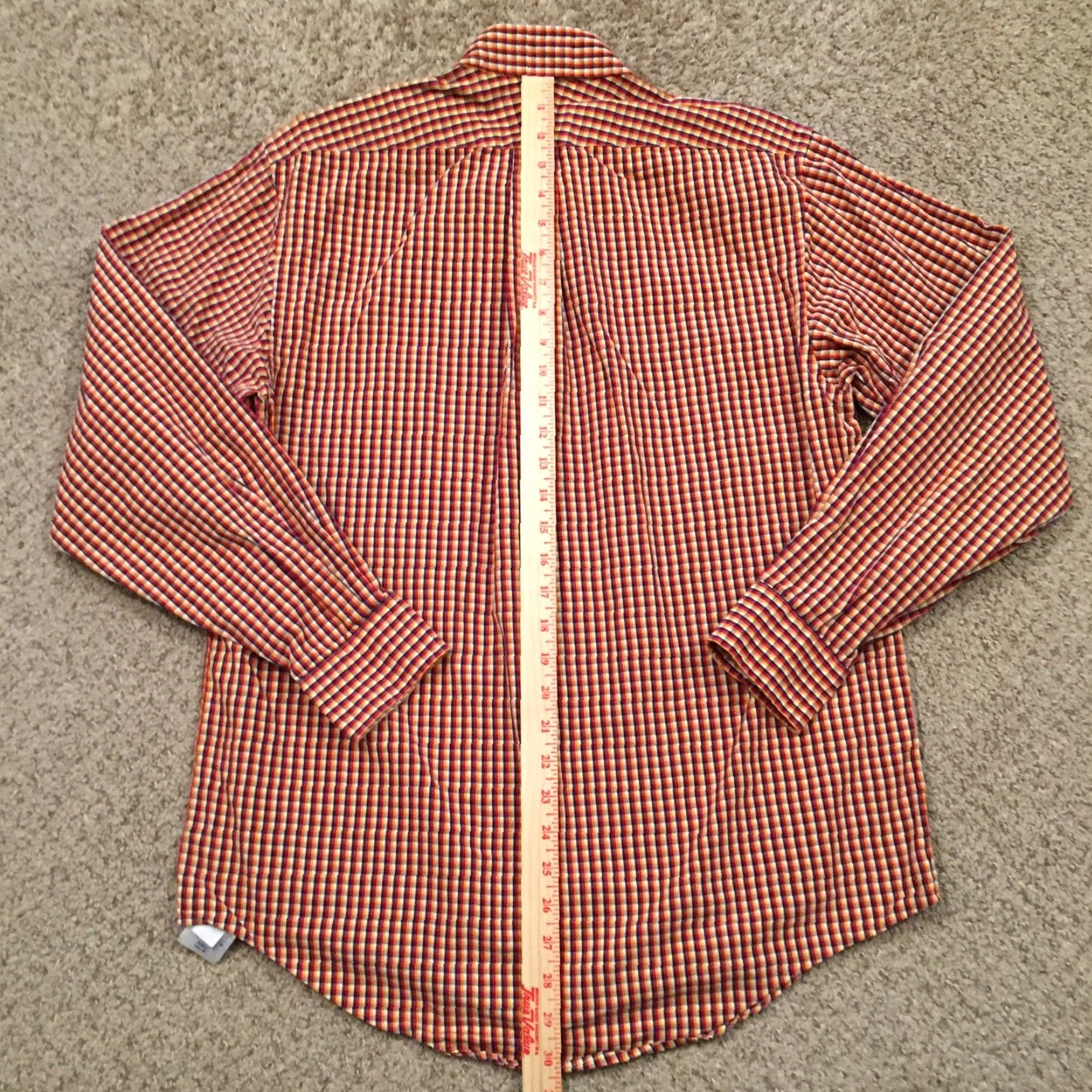Lands' End Lands End Shirt Mens 15.5 Red Yellow Blue Plaid Long Sleeve Button Up Size US L / EU 52-54 / 3 - 6 Thumbnail
