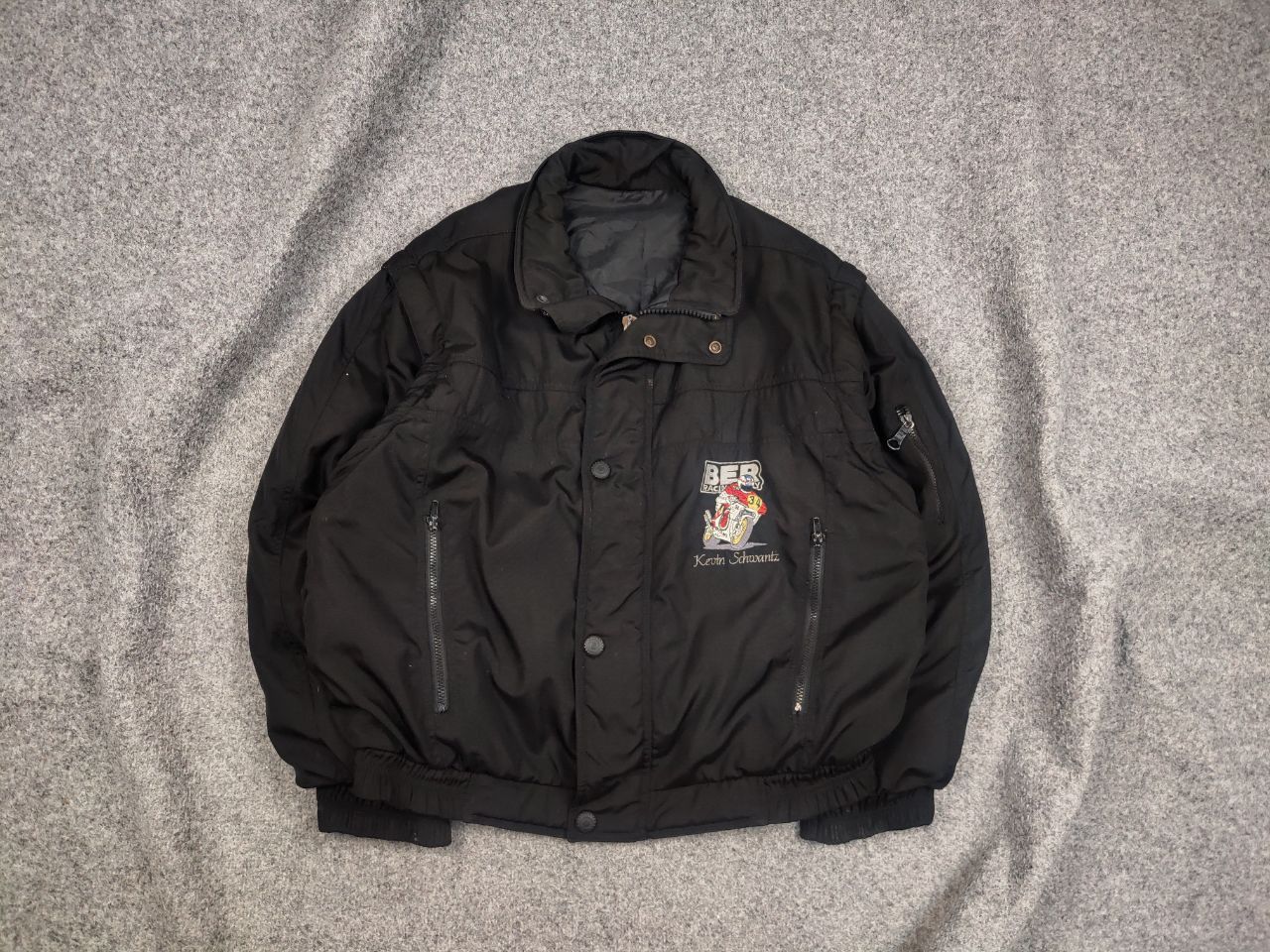 Vintage Vintage 90's Kevin Schwantz Ber Racing Italy Zip Vest Jacket Size US L / EU 52-54 / 3 - 1 Thumbnail