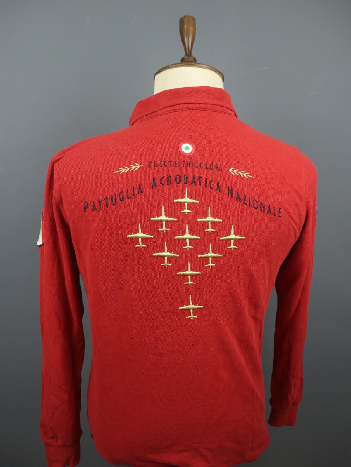 Designer Frecce Tricolori Red Patch Logo Cotton Polo Shirt Size M Size US M / EU 48-50 / 2 - 10 Thumbnail