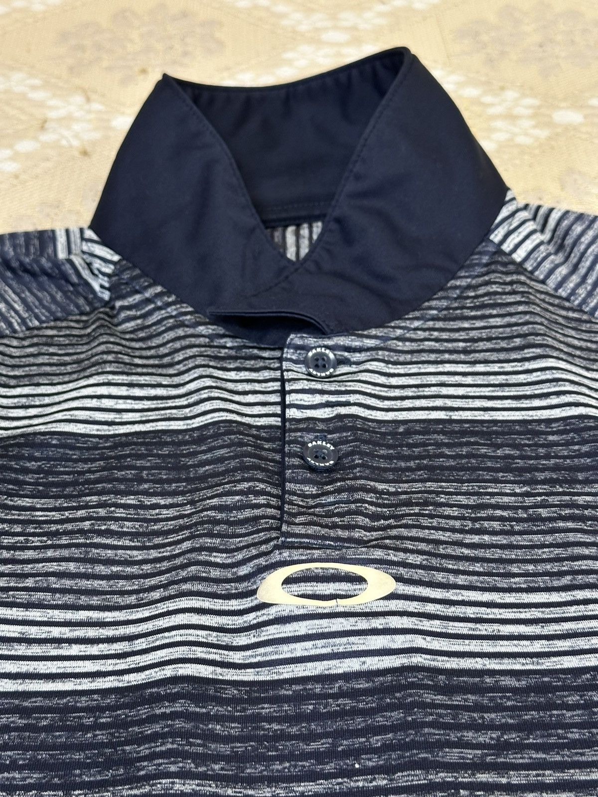 Oakley 🔥 Oakley Vintage Logo Striped Polo T Shirt Jersey Size US XL / EU 56 / 4 - 5 Thumbnail