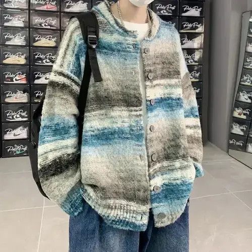 VIBE Loose Knitwear Striped Cardigan Size US L / EU 52-54 / 3 - 3 Thumbnail