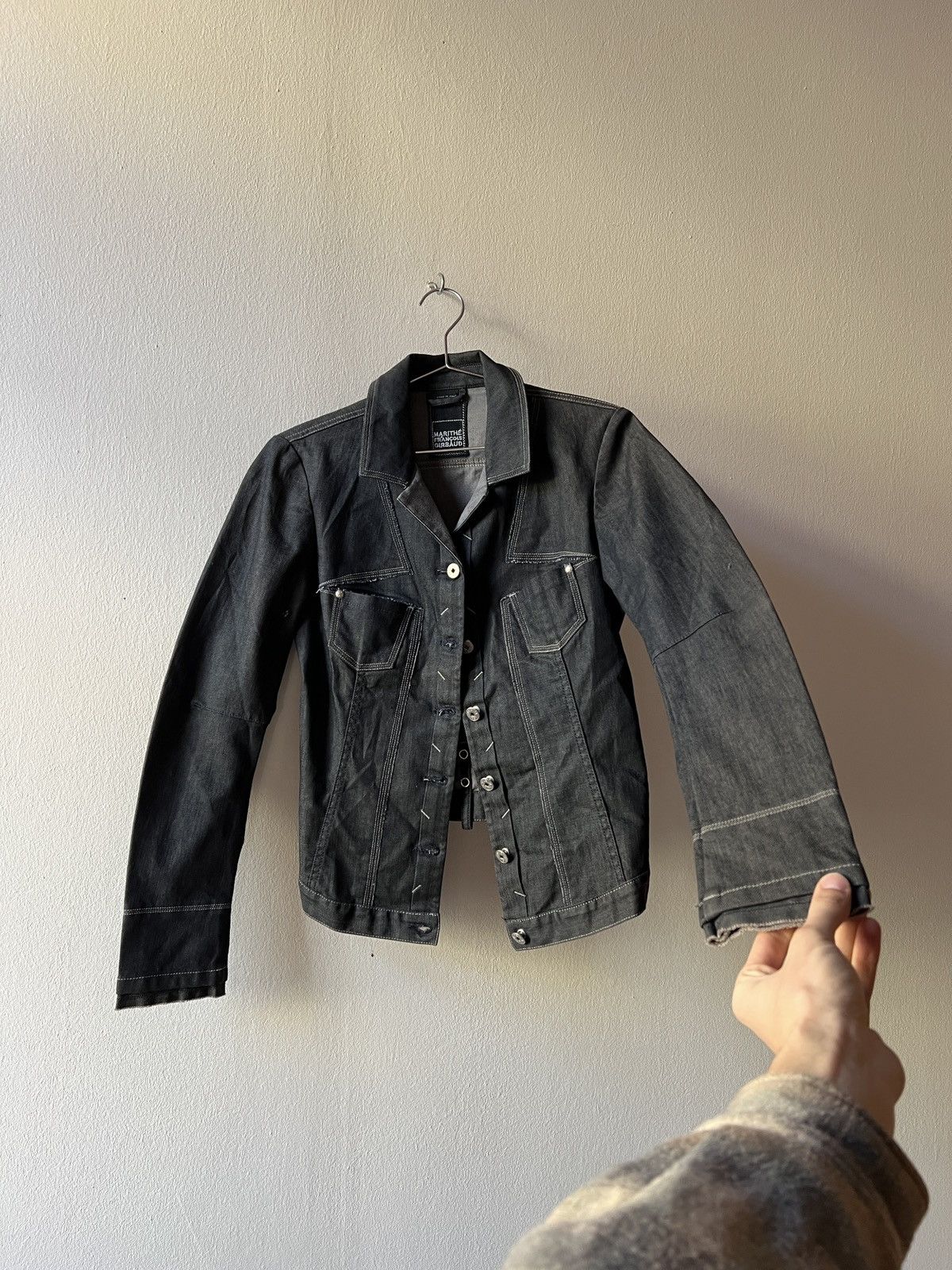 Marithe + Francois Girbaud Marithe Francois Girbaud Avant Garde Navy Blazer Jacket Size S / US 4 / IT 40 - 9 Thumbnail