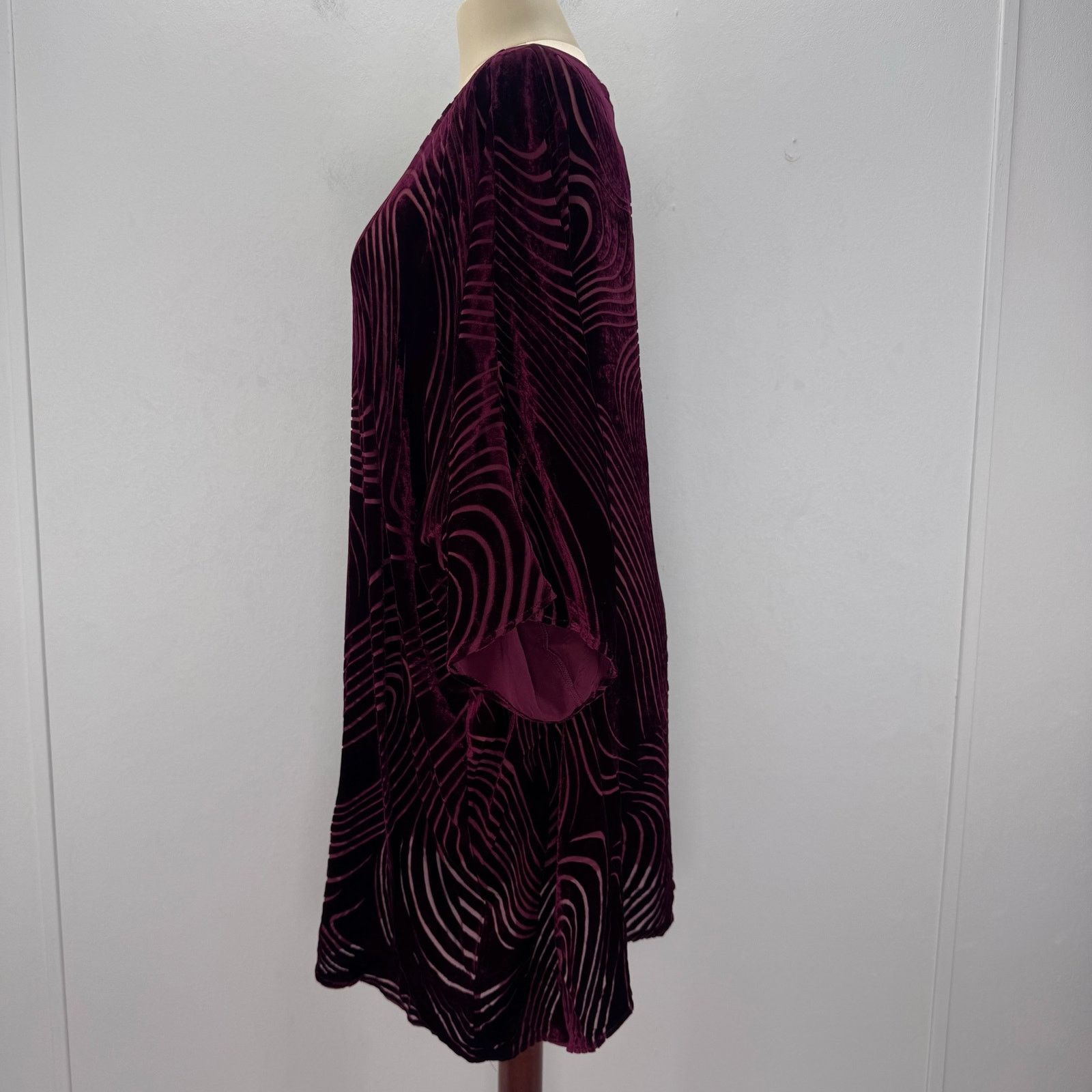 Marina Rinaldi Marina Rinaldi Festival Silk Blend Tunic Blouse Red Velvet Size 4XL / US 24-26 - 3 Thumbnail