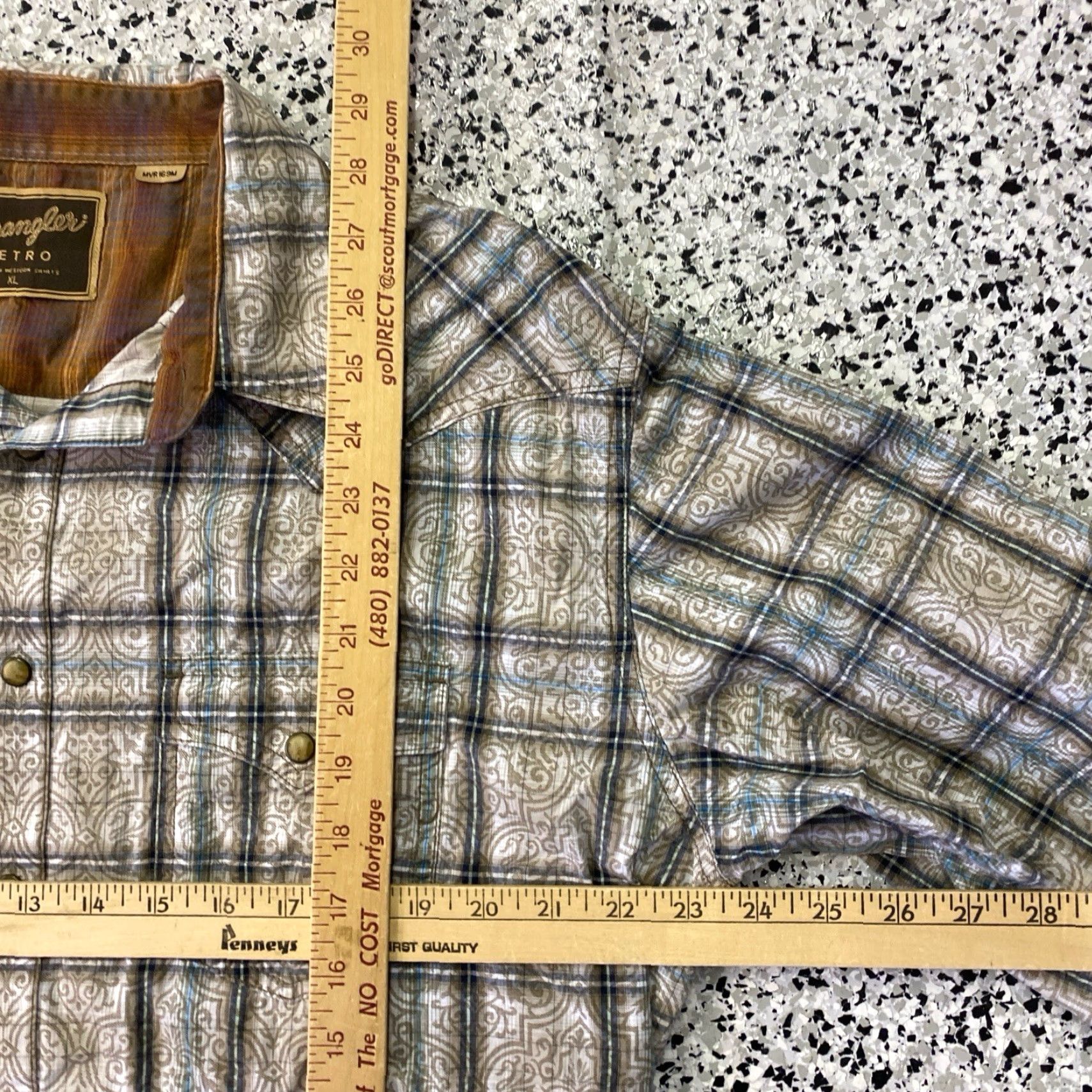 Wrangler VINTAGE Wrangler Wrancher Sawtooth Western Pearl Snap Long Sleeve Brown Shirt XL Mens Size US XL / EU 56 / 4 - 3 Thumbnail