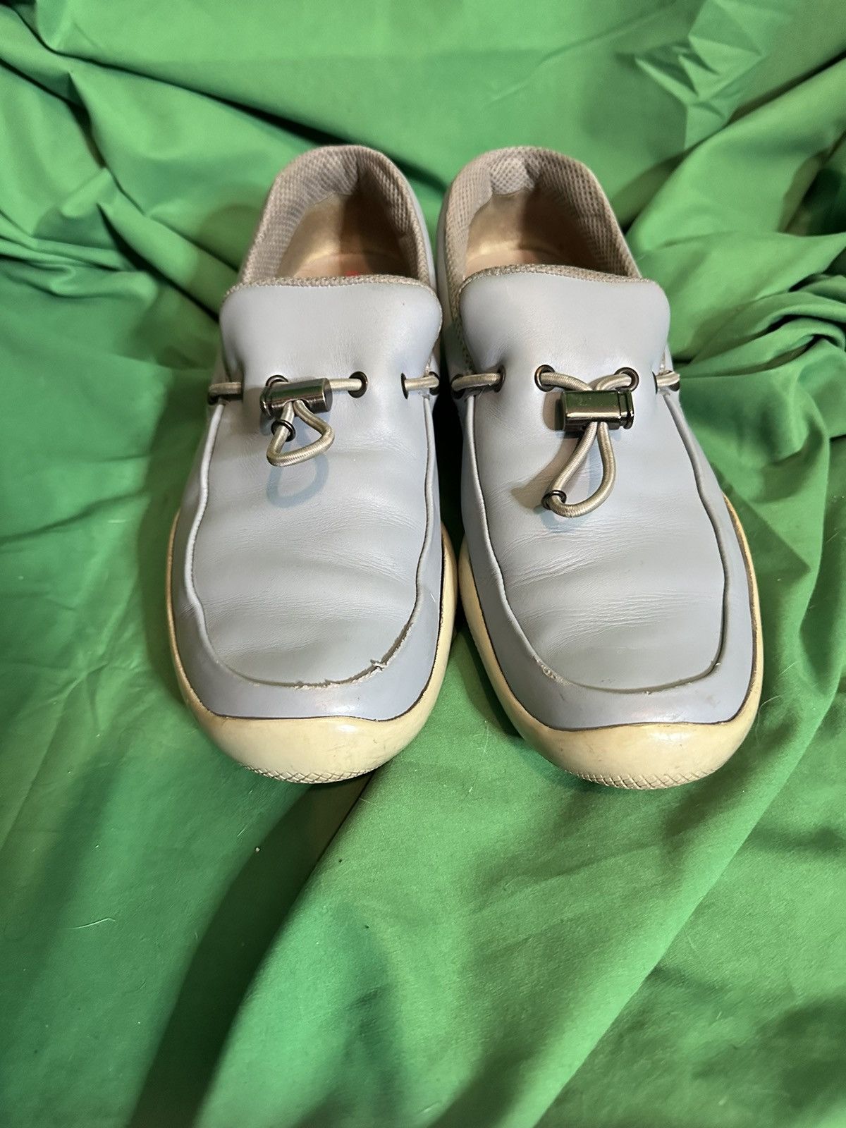 Prada RARE Americas Cup leather boat shoes Vibram sole moc toe Size US 10 / EU 43 - 3 Thumbnail