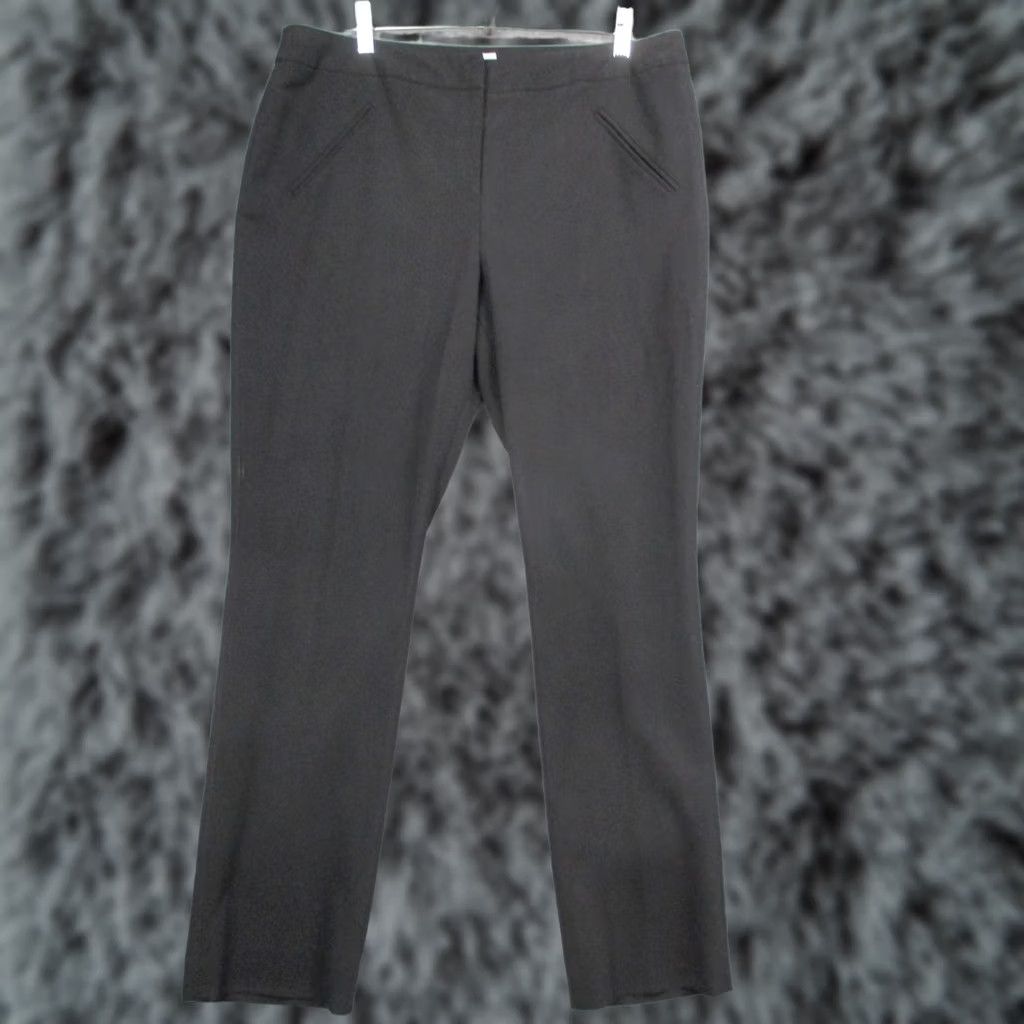 Vintage Tahari Arthur S. Levine Pants Womens 14 Black Stretch Dress Career Straight Leg Size 36" / US 14 / IT 50 - 1 Thumbnail