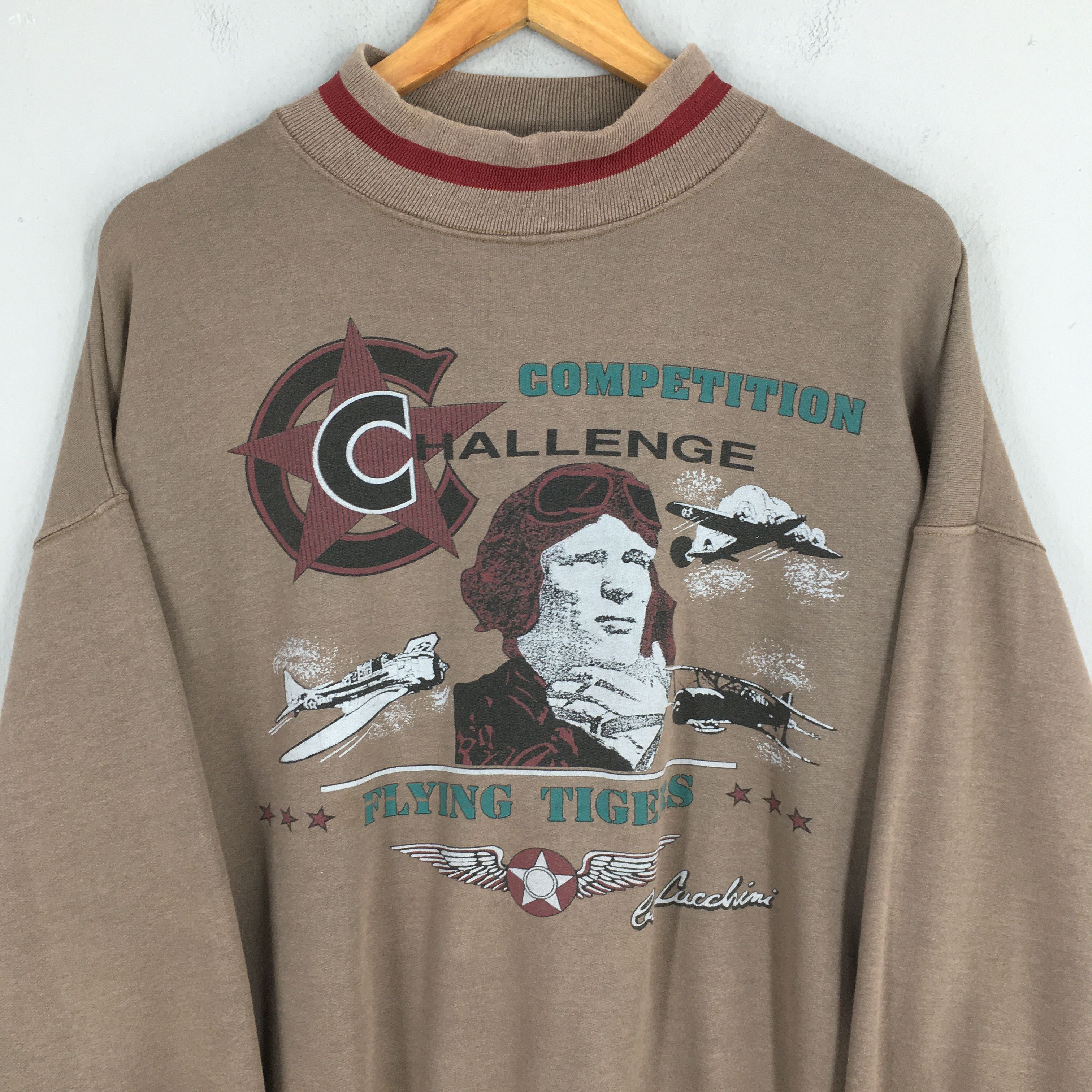 Vintage Vintage 90s Usa Air Force Brown Sweatshirt XLarge Size US XL / EU 56 / 4 - 2 Thumbnail