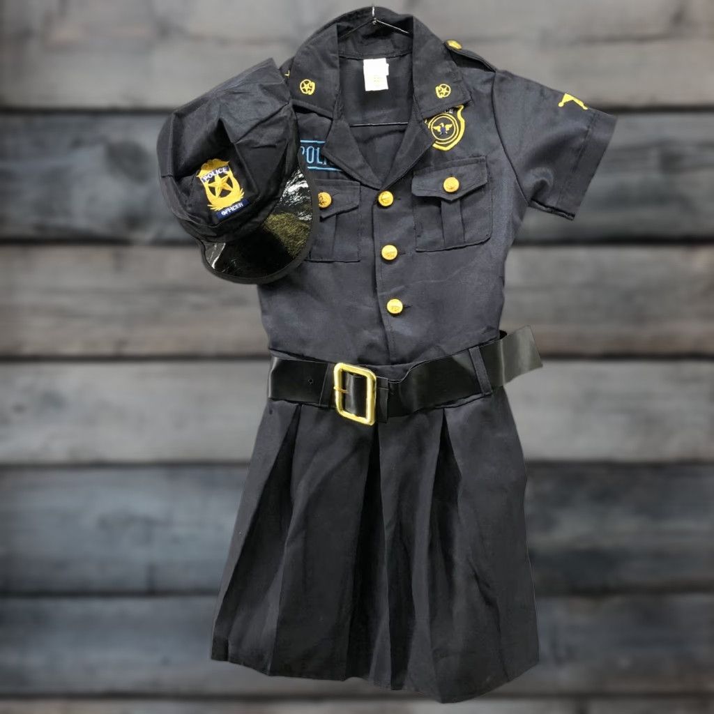 Vintage Spooktacular Creations Police Costume Dress Full Outfit Girls 6-7 S 5/6-7 Blue Elastic Polyester Dress Occupations Theme Womens (maybe "Girls") Size ONE SIZE - 1 Thumbnail