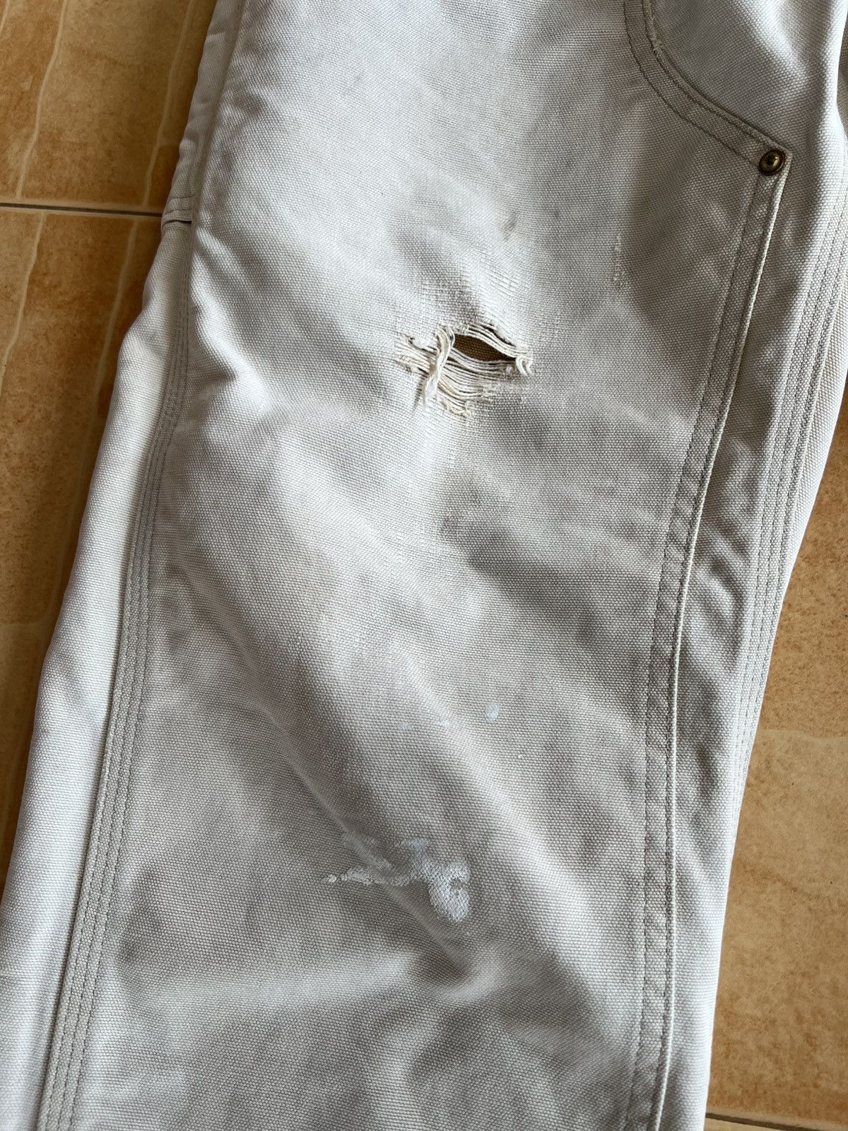 Carhartt Vintage Sun Faded Carhartt Double Knee Distress Denim#USA Size US 30 / EU 46 - 13 Thumbnail