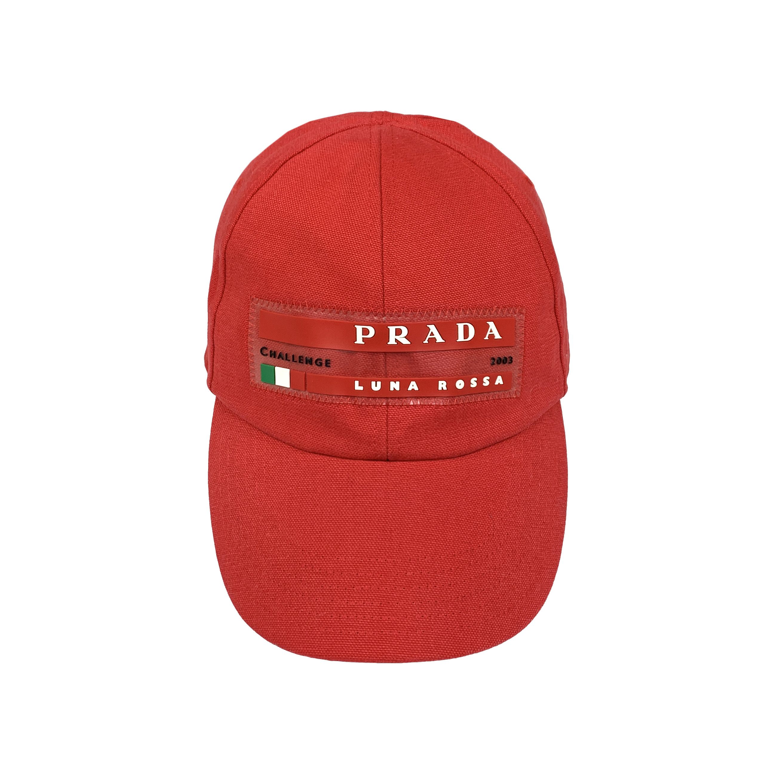 PRADA LUNA ROSSA 2003 キャップ チャレンジ ロゴ レッド Prada 2003 Luna Rossa challenge sailing red tab line logo hat