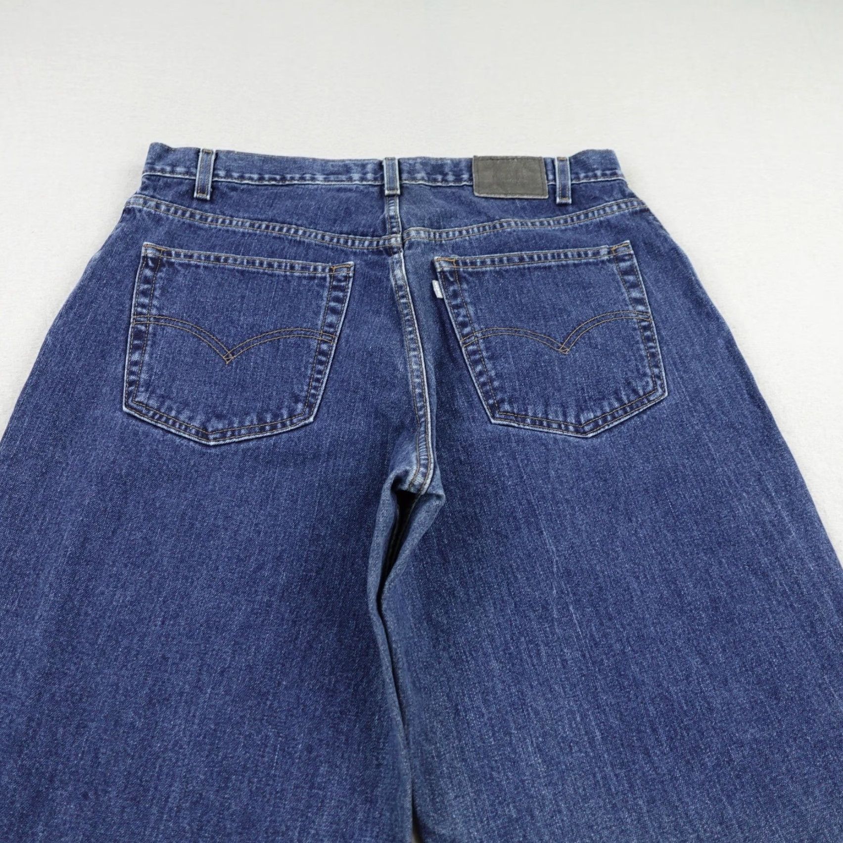 Levi's VINTAGE Levi's Jeans Men Wide-Leg 36x32 Dark Blue Denim SilverTab Baggy Y2K Grunge - 1990s Mens Jeans Size US 36 / EU 52 - 5 Thumbnail