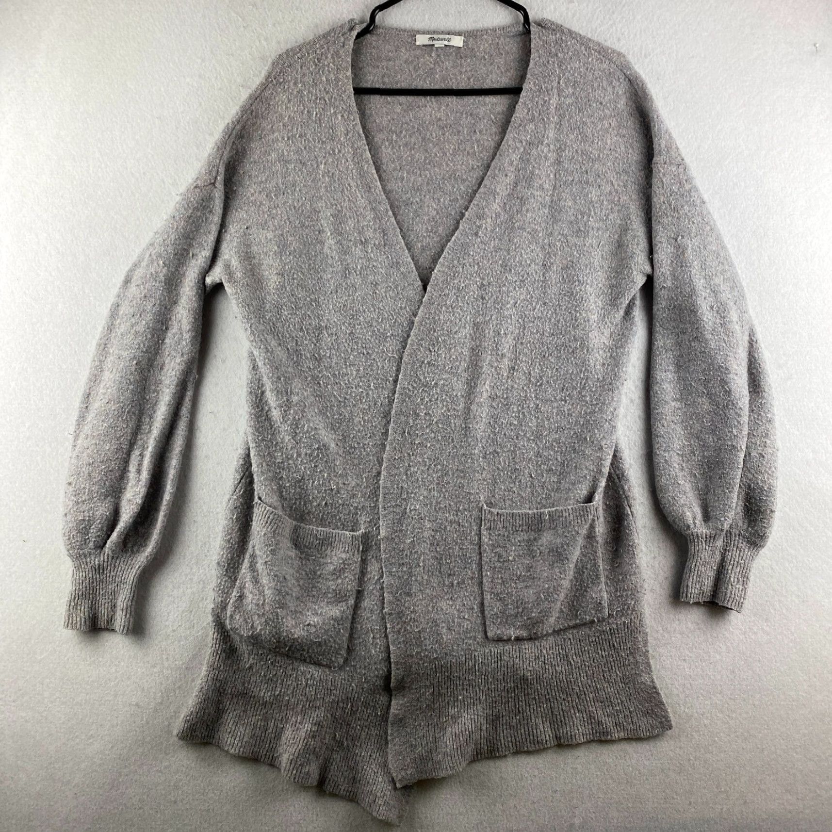 Madewell Madewell Cardigan Sweater Womens M Open Front Gray Alpaca Wool Blend Knit Contemp Casual Modern Size M / US 6-8 / IT 42-44 - 2 Thumbnail