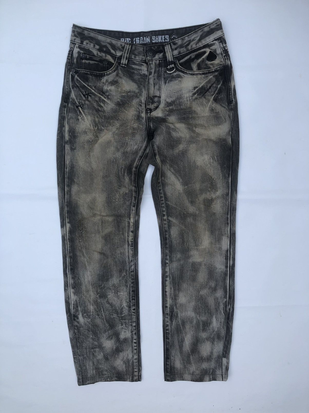 If Six Was Nine Jeans Takahashi Big Train biker Bleach Acid Wash Denim Size US 32 / EU 48 - 2 Thumbnail