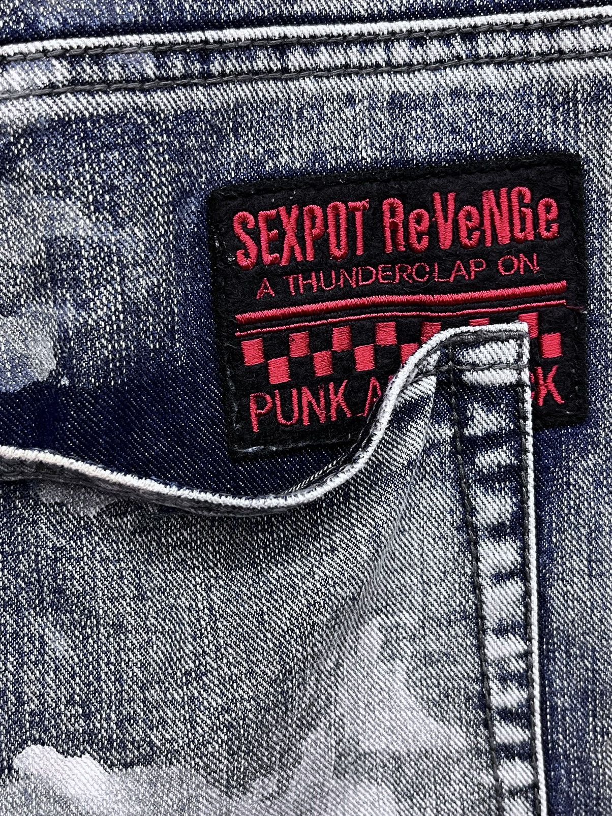 Revenge × Seditionaries FYE💥SEXPOT REVENGE TOKYO Thrash Punk Metal Distressed Denim Size US 31 - 17 Thumbnail