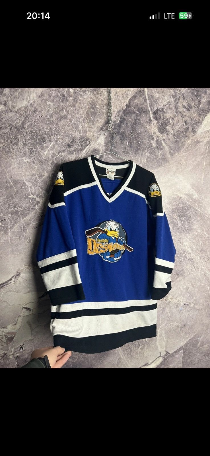 Disney Crazy Y2K! Vintage Disney Donald Duck ice hockey jersey ! Size US M / EU 48-50 / 2 - 2 Thumbnail