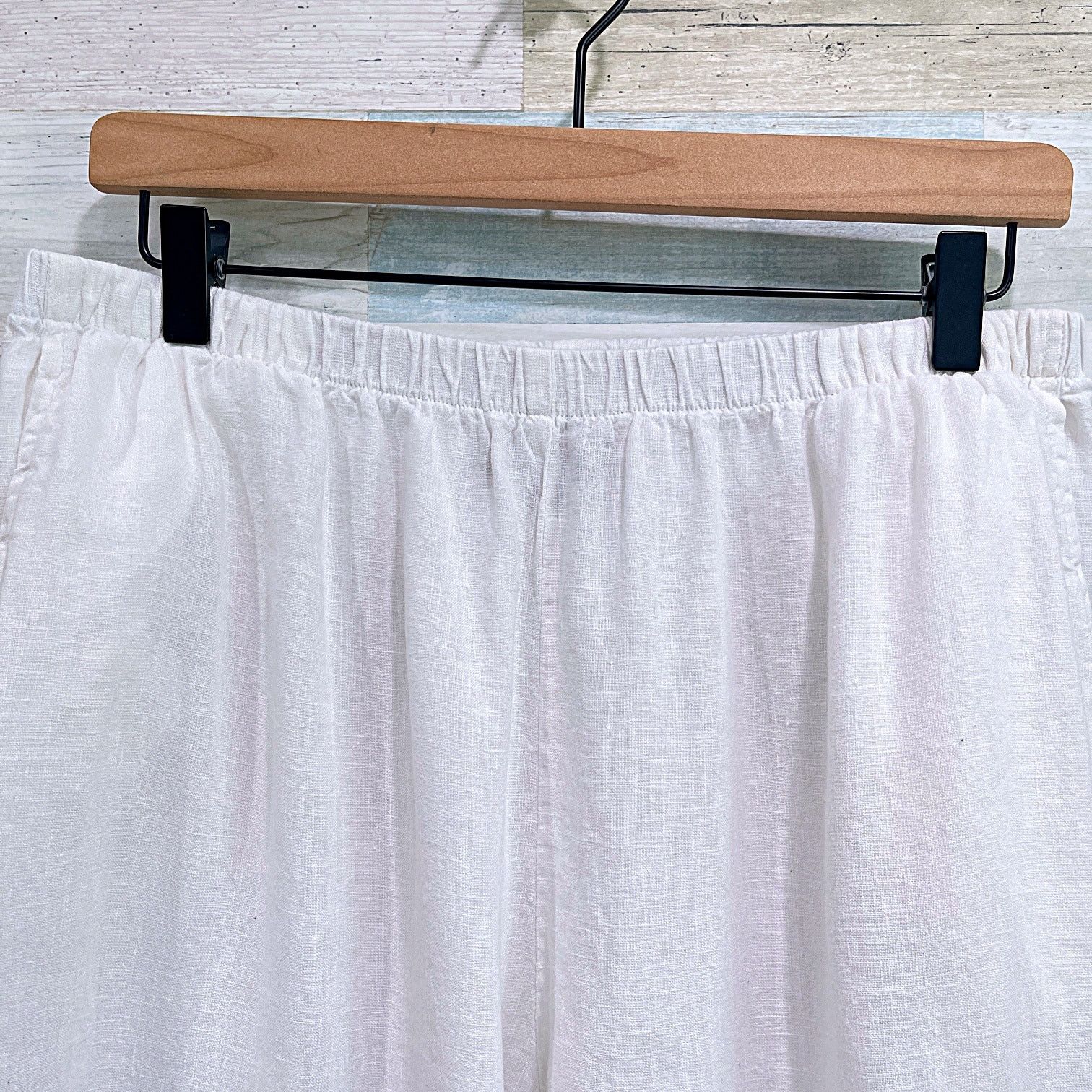 FLAX FLAX Jeanne Engelhart Linen Crop Tapered Pants White Vintage Size 27" / US 4 / IT 40 - 2 Thumbnail