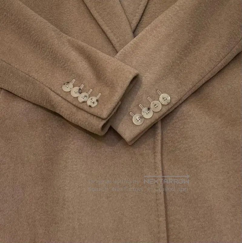 Max Mara MaxMara Long Wool Blend Coat in Khaki . Size M / US 6-8 / IT 42-44 - 5 Thumbnail