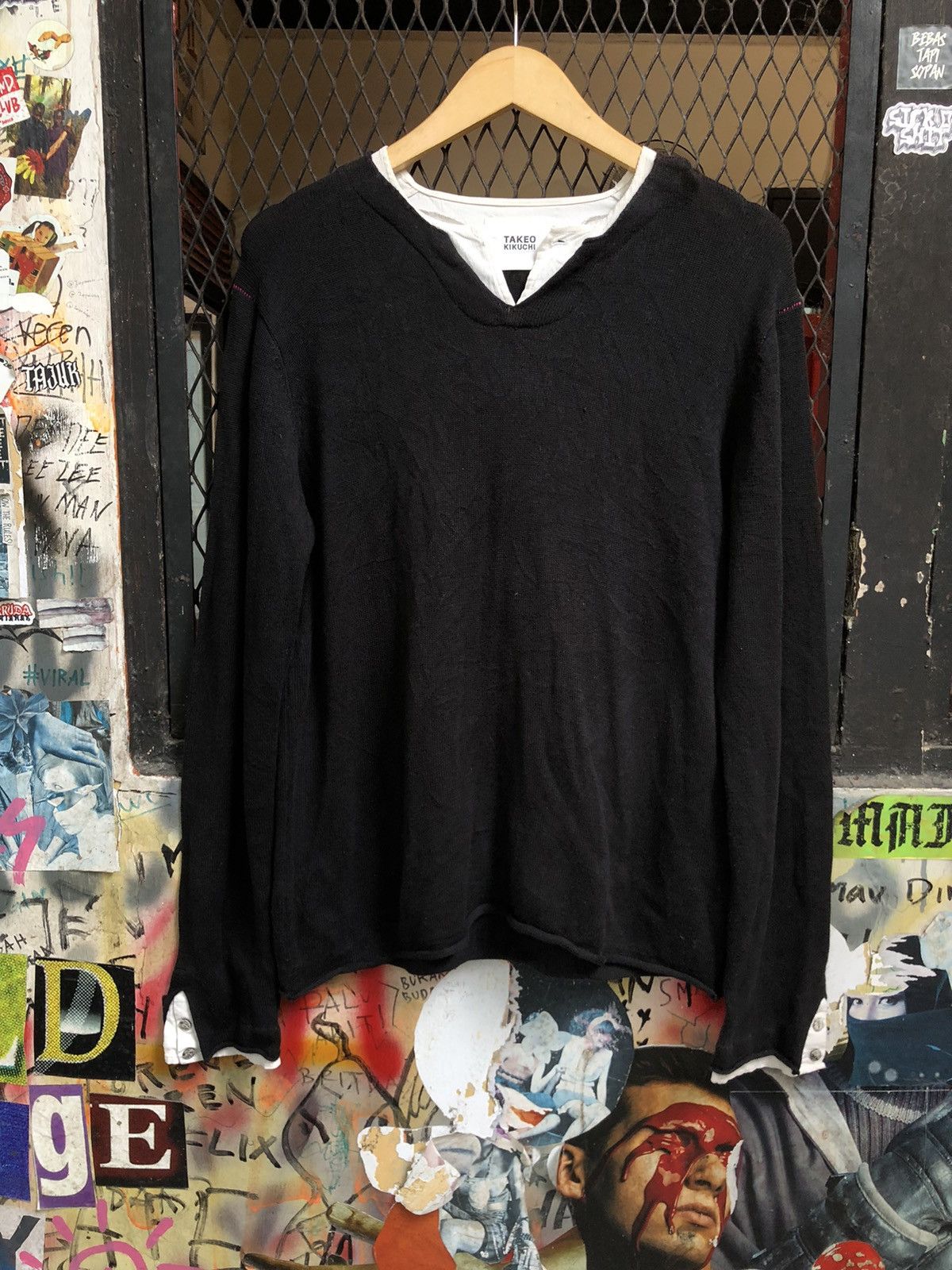 Japanese Brand × Takeo Kikuchi × Vintage JAPANESE TAKEO KIKUCHI DOUBLE LAYER LONG SLEEVE Size US L / EU 52-54 / 3 - 1 Thumbnail