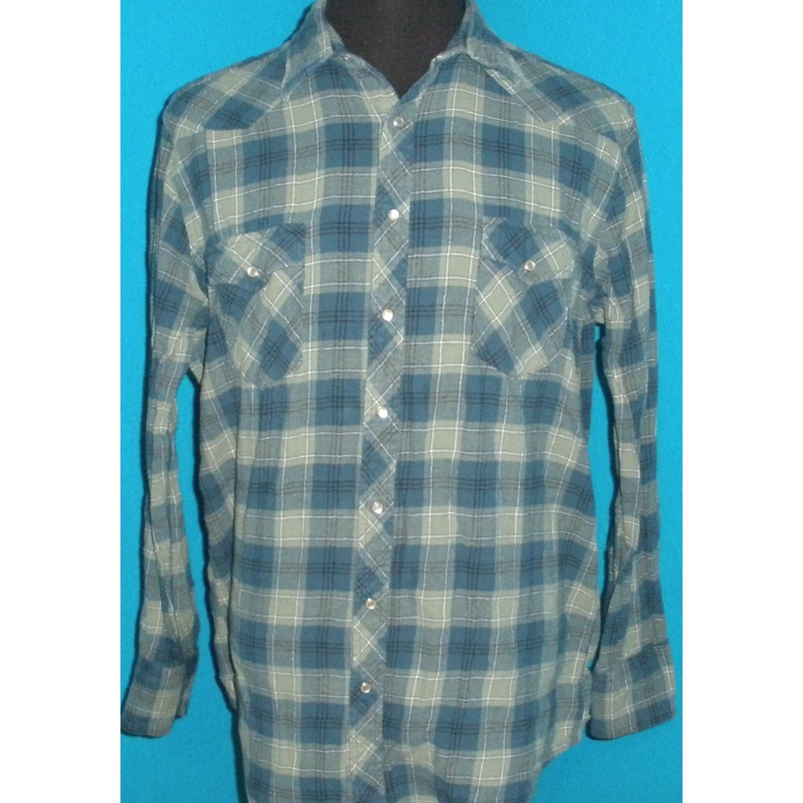 Wrangler Wrangler Shirt Mens Large Plaid Button-Up Long Sleeve Pearl Snap Casual Western Modern Plaid Shirt Size US L / EU 52-54 / 3 - 2 Thumbnail