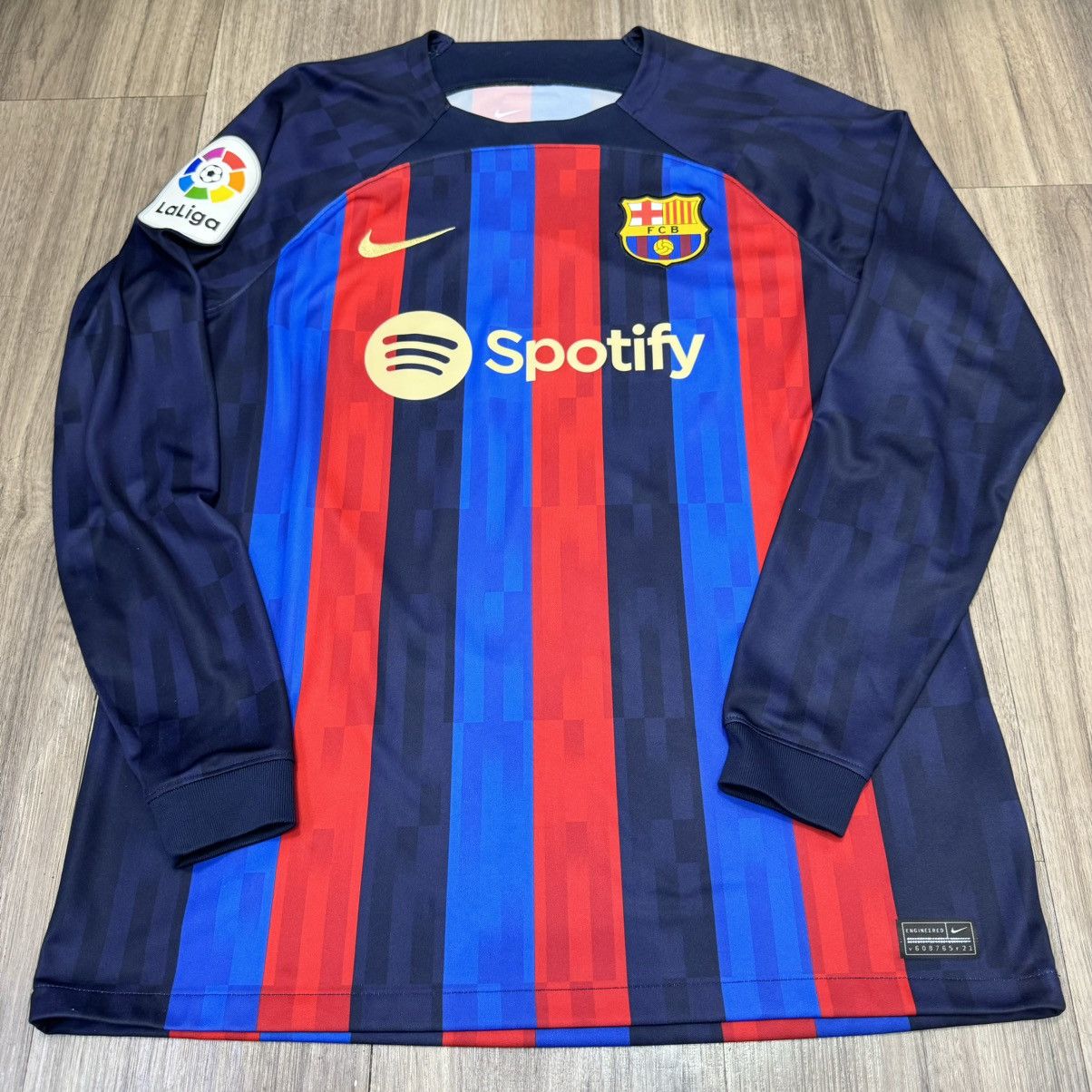 Nike Barcelona 22/23 longsleeves home shirt #3 Pique Size US L / EU 52-54 / 3 - 1 Thumbnail