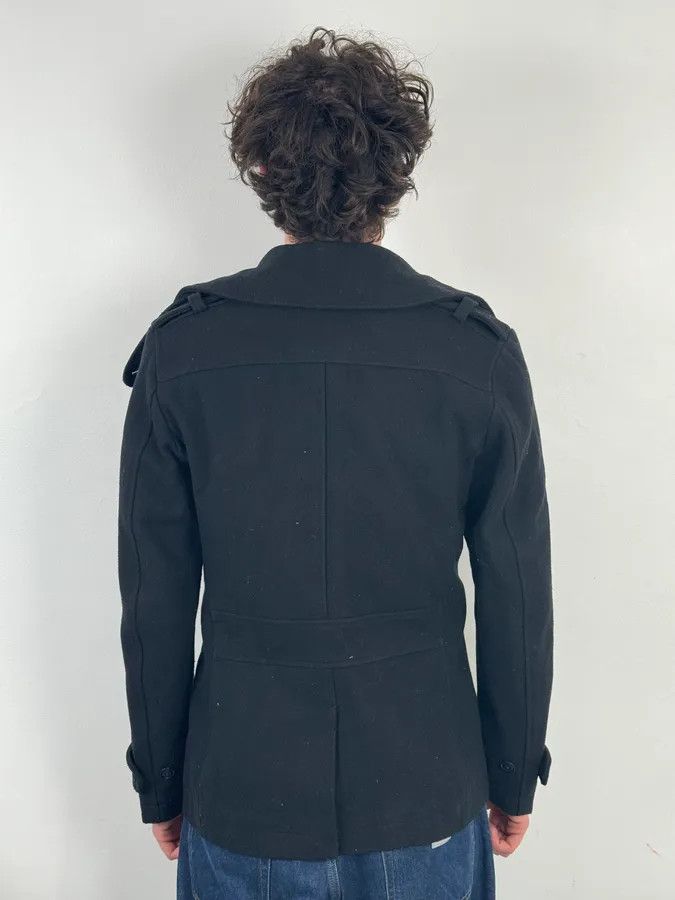 Diesel 2010s Diesel Black Buttoned Officer Wool Peacoat Size US M / EU 48-50 / 2 - 3 Thumbnail