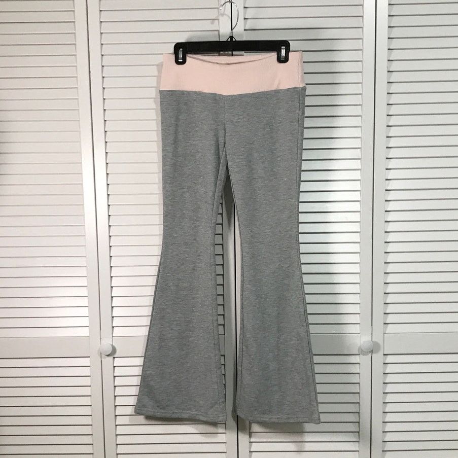 Other NWT IAEY Y2K Pink Gray Fold Over Low Rise Yoga Pants M Size 28" / US 6 / IT 42 - 1 Thumbnail