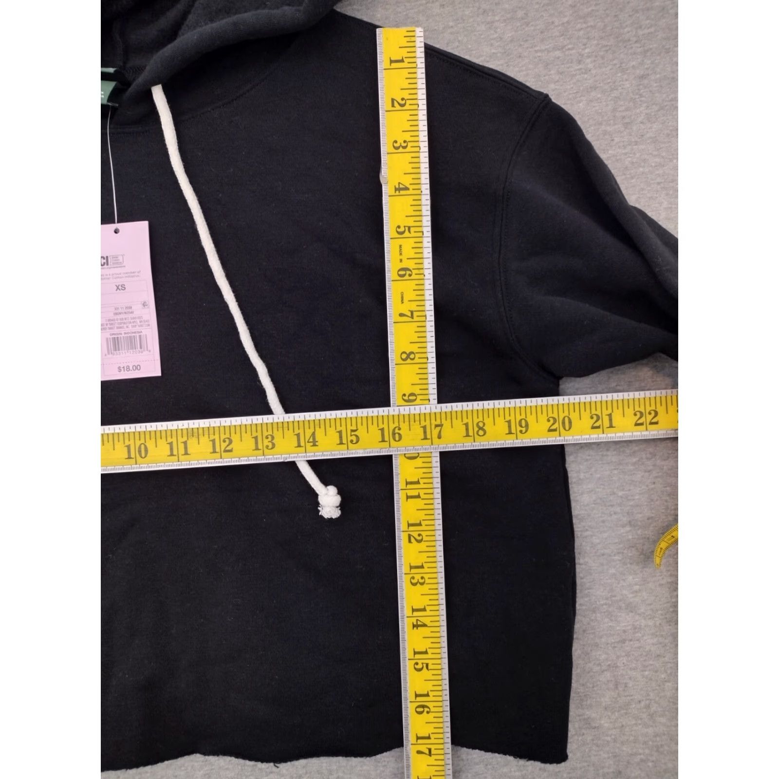 Vintage Wild Fable Cro p Hoodie Women s XS Black Cotton Polyester Hooded Pullover Activewear Winter 90s? Size XS / US 0-2 / IT 36-38 - 7 Thumbnail