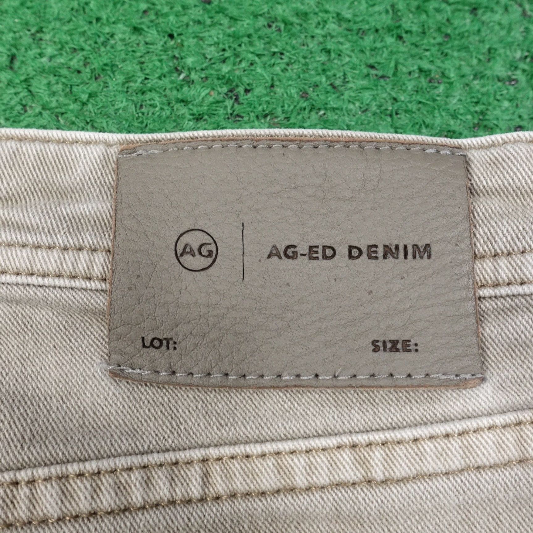 Denime AG Adriano Goldschmied Jeans Mens 32x29 Beige Everett Straight Denim Size US 32 / EU 48 - 7 Thumbnail