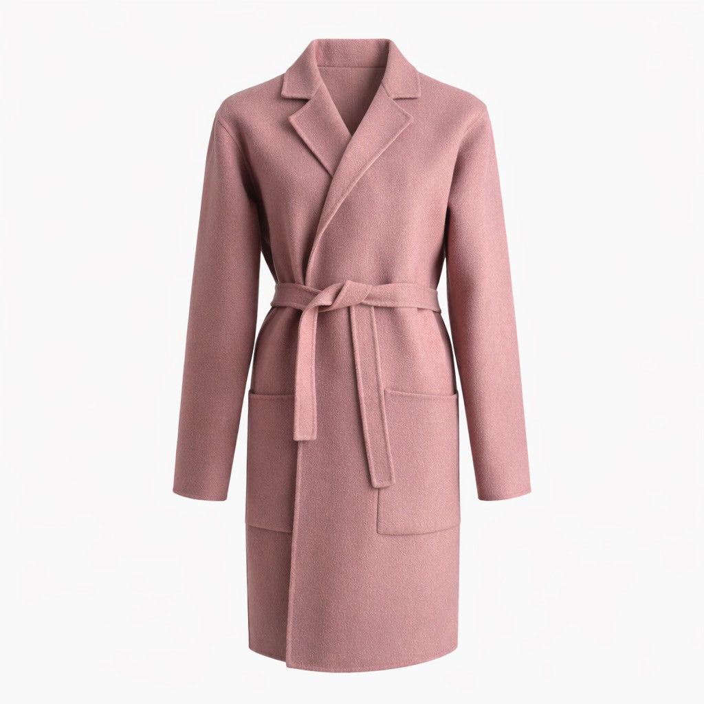 Bottega Veneta Bottega Veneta 100% Cashmere Belted Trench Coat Pink Size S / US 4 / IT 40 - 1 Thumbnail