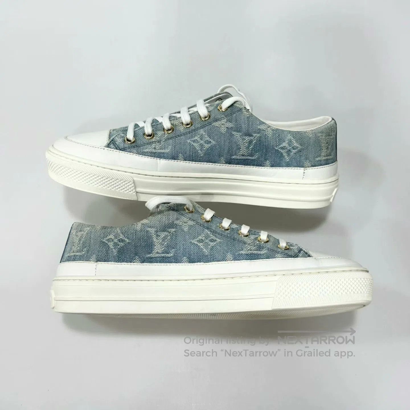 Louis Vuitton louis vuitton blue denim canvas shoes. Size US 6 / EU 39 - 3 Thumbnail