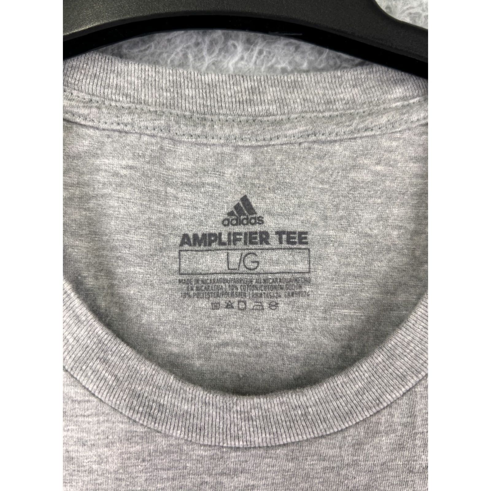 Adidas Adidas Shirt Men Large Gray Spellout Logo Short Sleeve Crew Neck Cotton Athletic Size US L / EU 52-54 / 3 - 4 Thumbnail