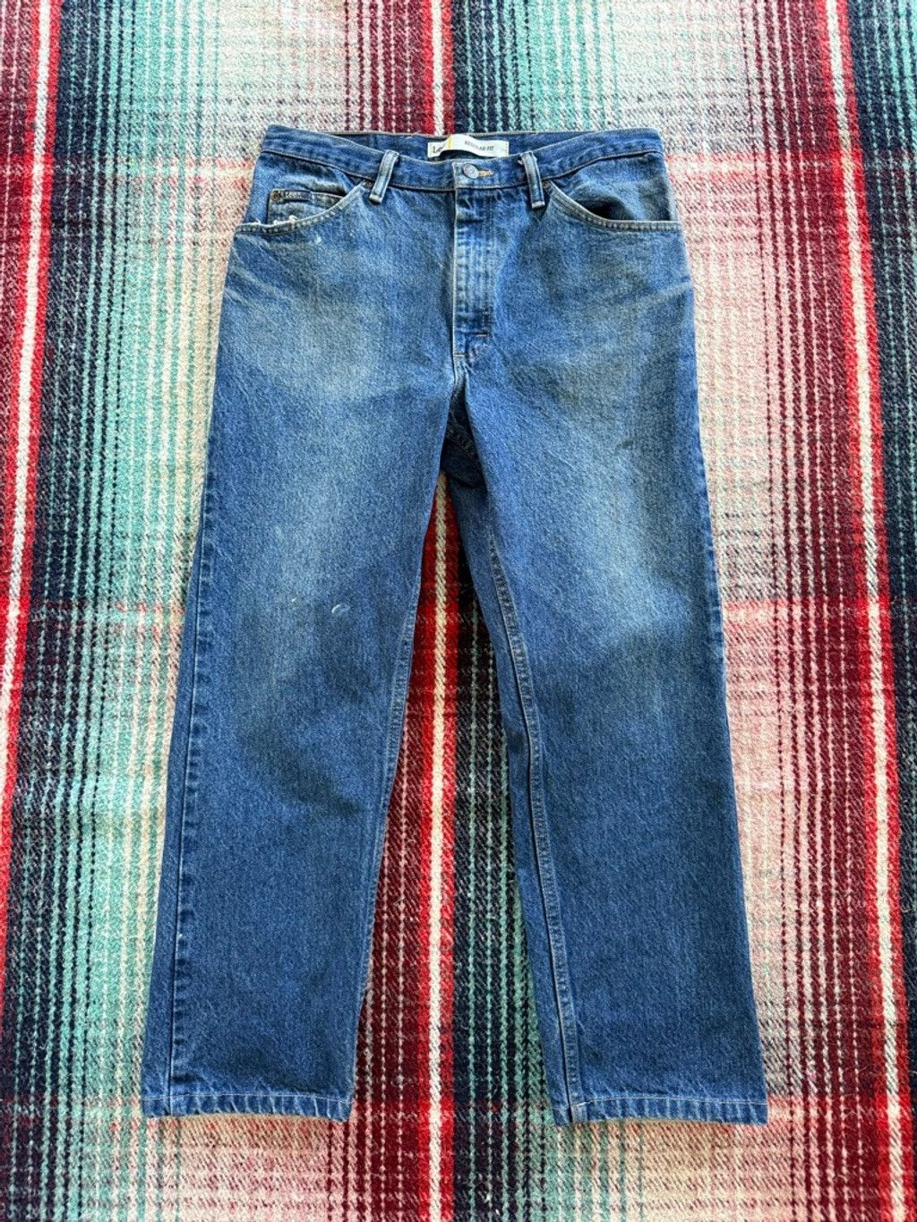 Lee × Vintage Vintage Lee Distressed Blue Regular Fit Straight Jeans 32x27 Size US 32 / EU 48 - 1 Thumbnail