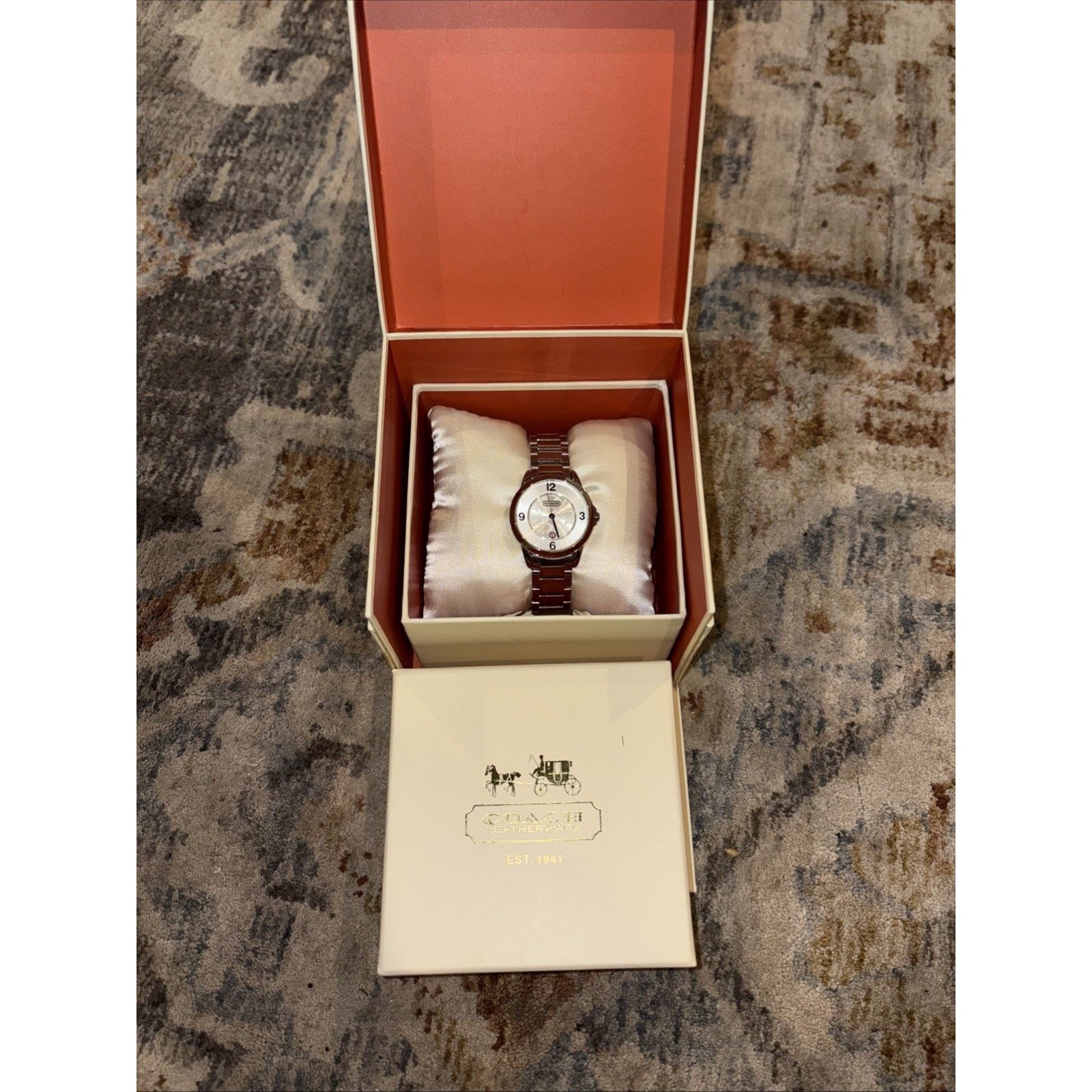 Coach Women’s Stainless Signature “C” Watch Mint With Box
