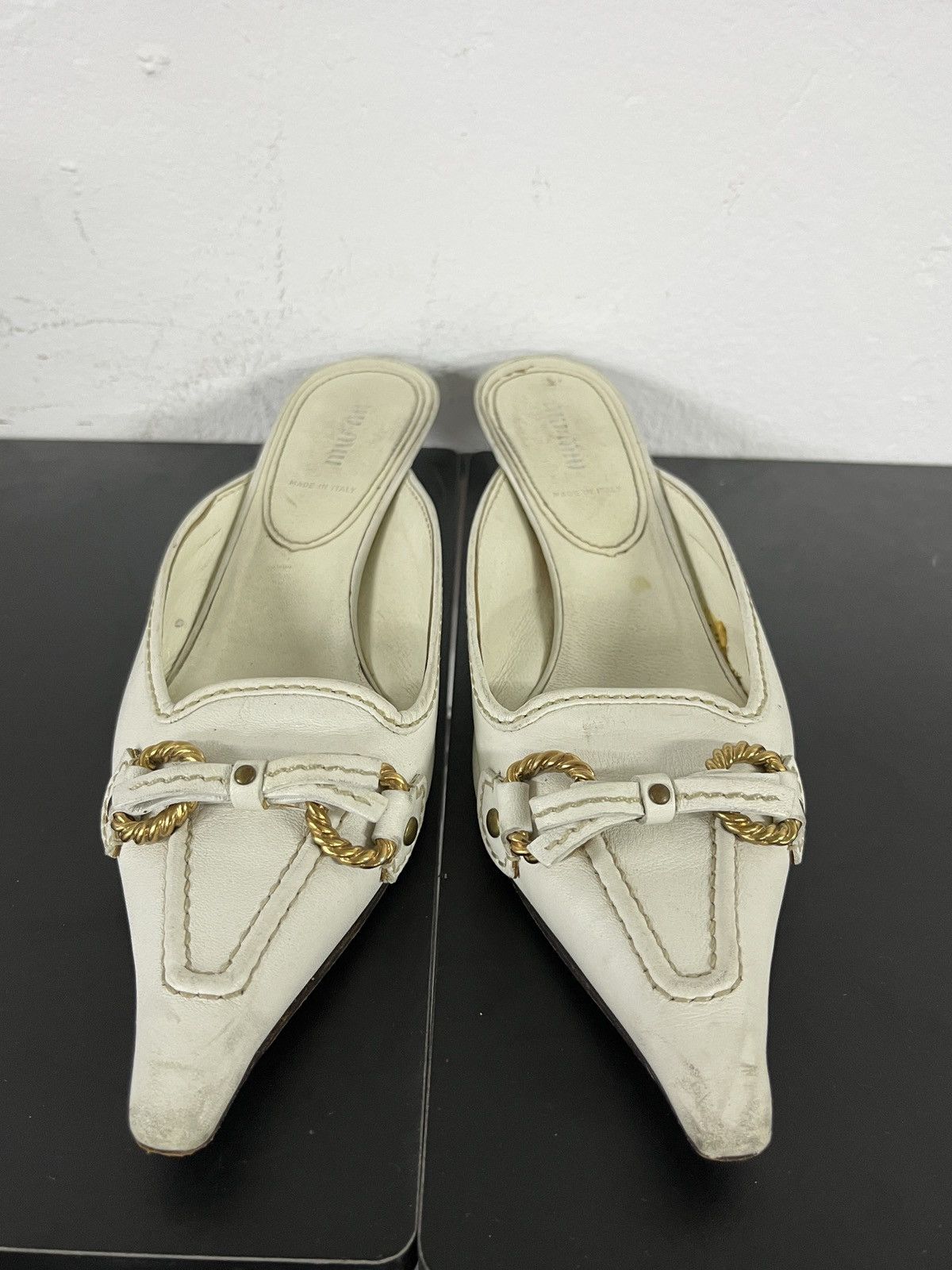 Prada 2000’ Miu Miu Kitten Heels Mules Pointed Toe Size 38 Size US 8 / IT 38 - 12 Thumbnail