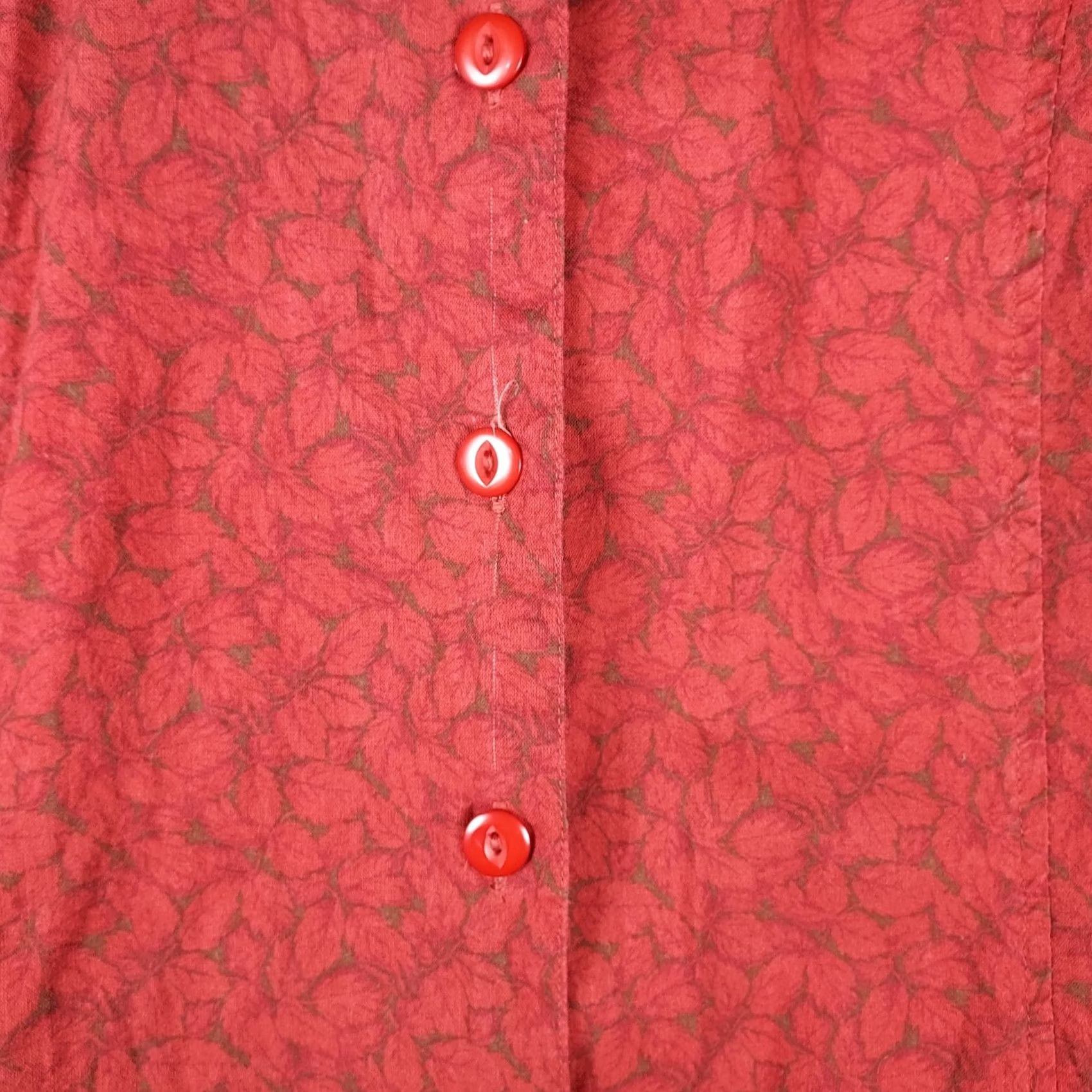 Eddie Bauer Eddie Bauer Womens Red Floral Dress M Long Sleeve Shirt Dress Casual Size M / US 6-8 / IT 42-44 - 4 Thumbnail