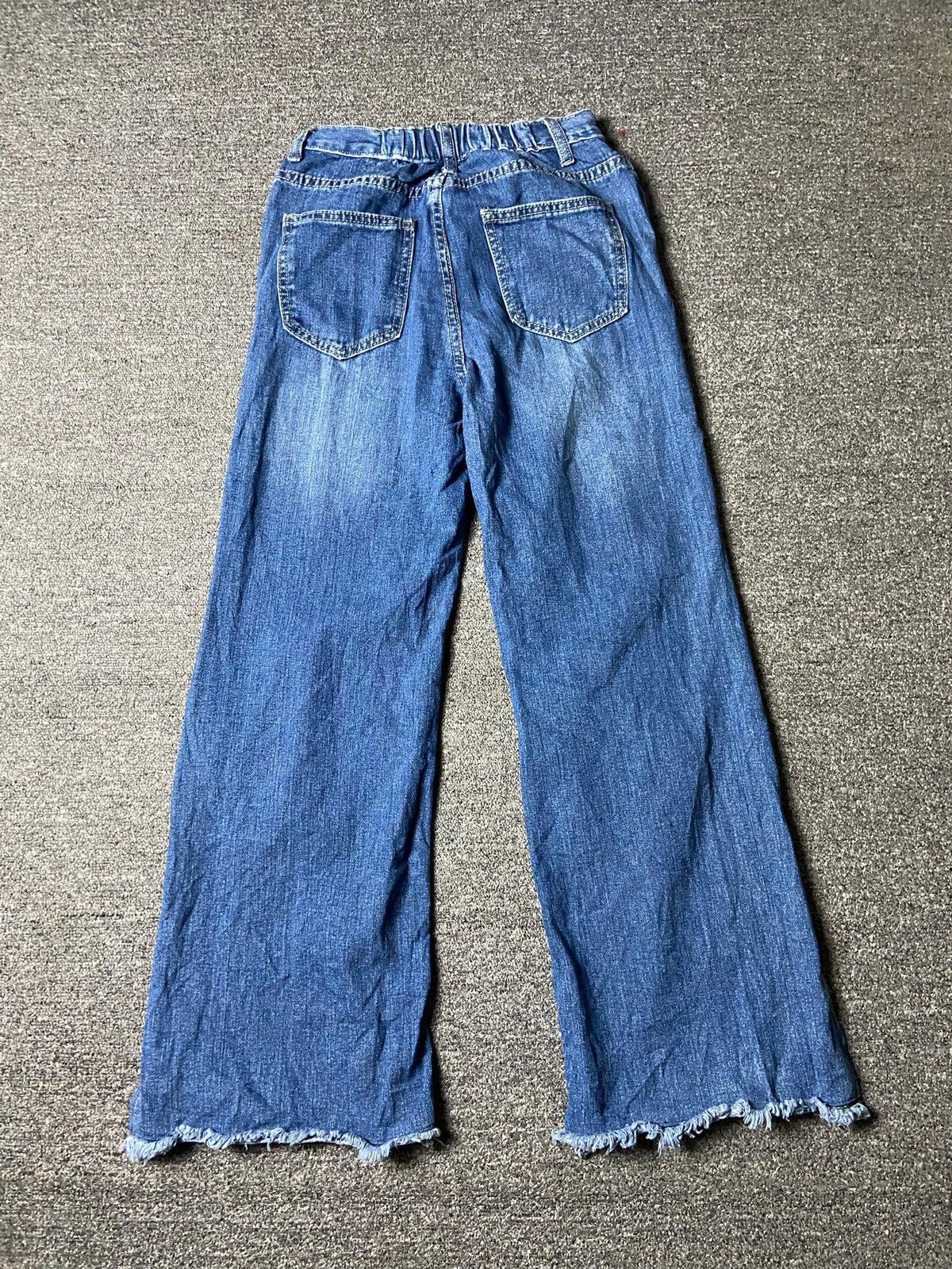 Japanese Brand Chou Chou Angelina Wide Leg Denim Jeans with Patches (165) Size 24" / US 00 / IT 34 - 2 Thumbnail