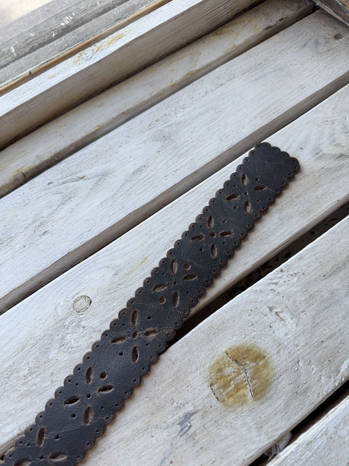Japanese Brand Vintage Japanese Leather Punk Emo Rock Goth Y2K Drill belt Size ONE SIZE - 8 Thumbnail