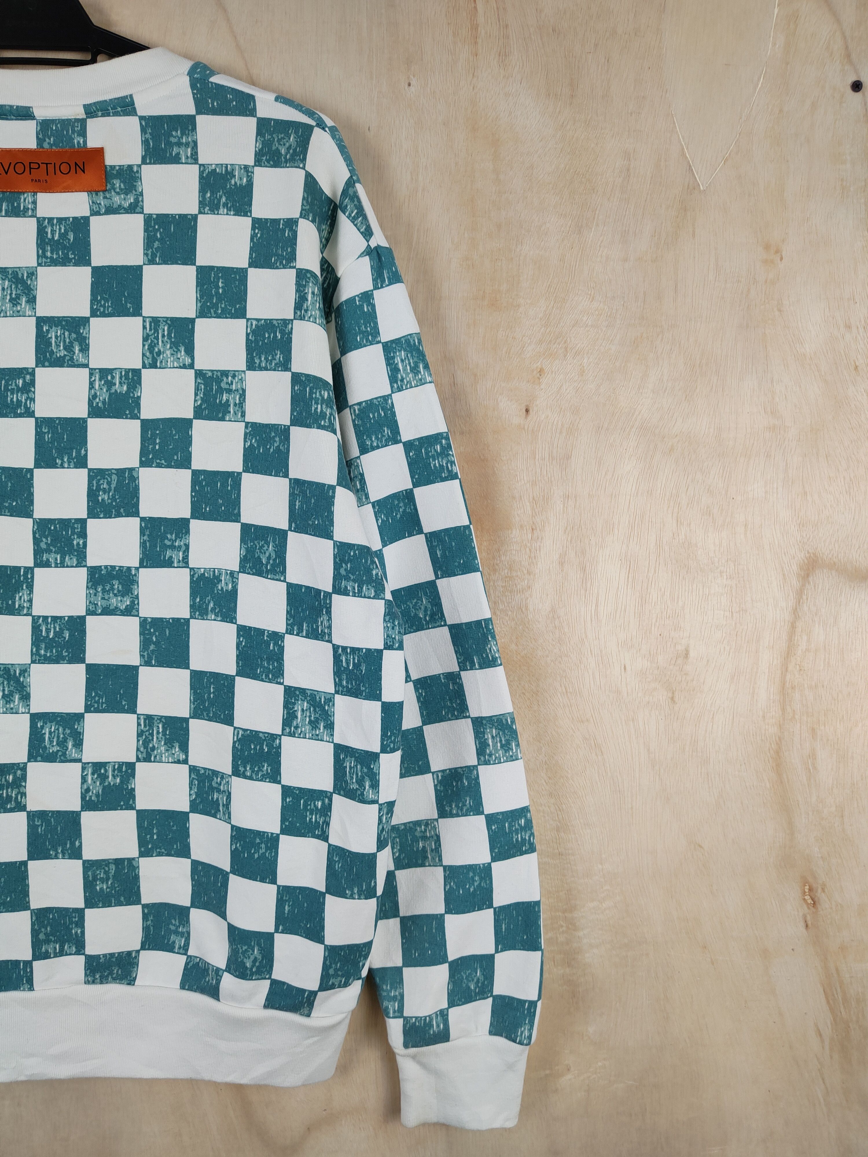Japanese Brand Lvoption Not Louis Vuitton White Green Sweatshirts #S2624 Size US M / EU 48-50 / 2 - 11 Thumbnail
