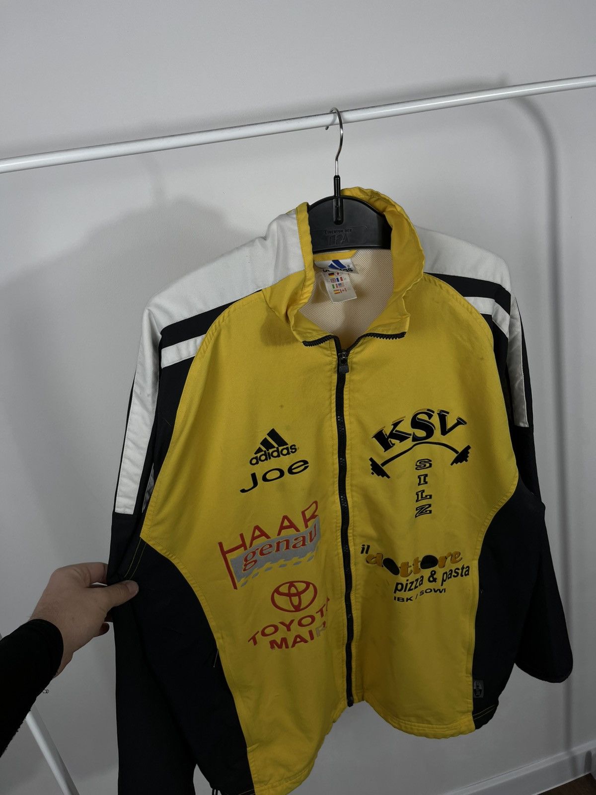 Adidas Vintage Adidas Yellow Black Team Zip Up Jacket Size US M / EU 48-50 / 2 - 9 Thumbnail