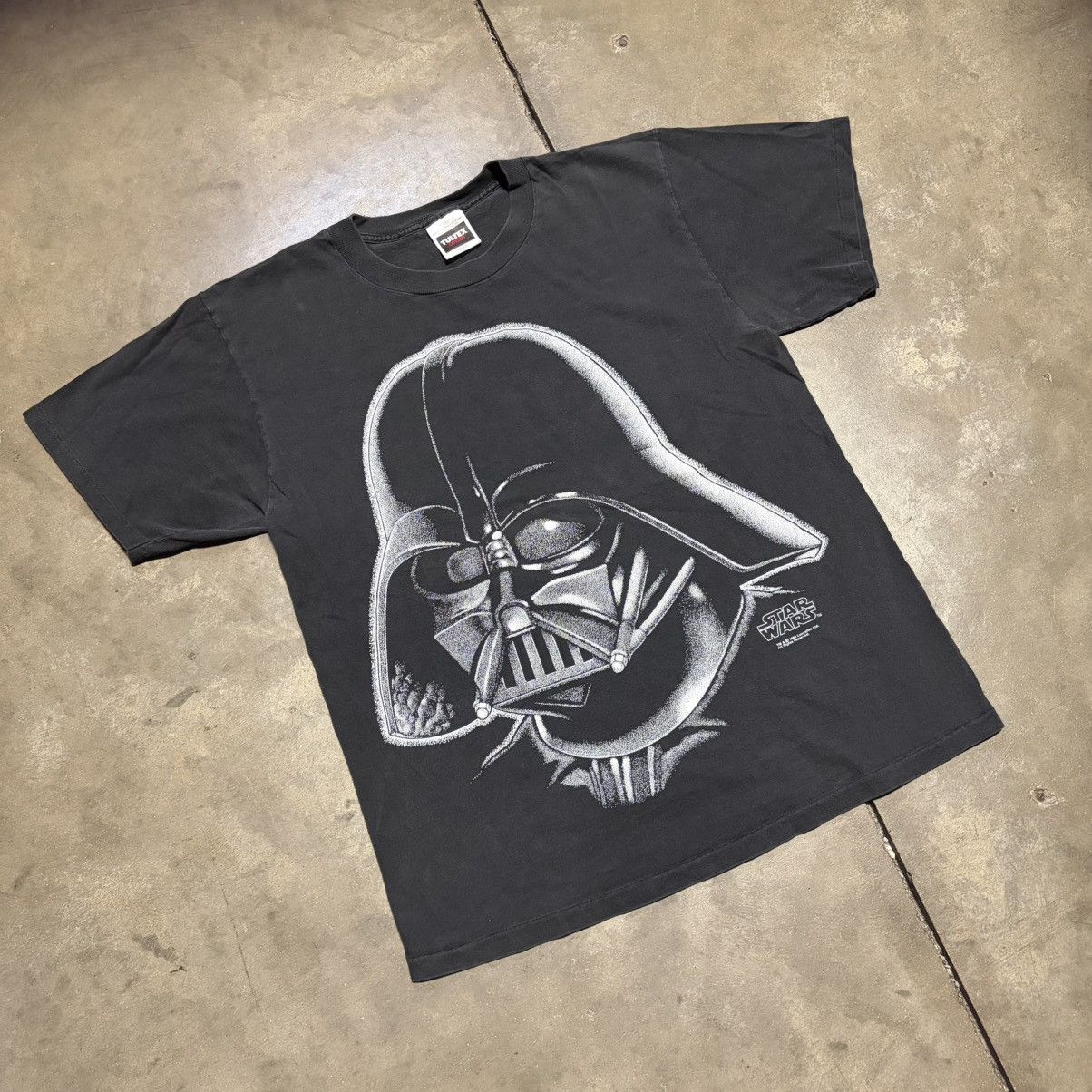 Star Wars Vintage Darth Vader Star Wars T shirt Stipple Art 90s USA Size US L / EU 52-54 / 3 - 2 Thumbnail