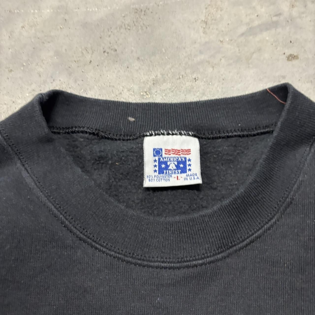 Japanese Brand × Vintage Crazy Vintage 90s Faded Black Streetwear Lodge Graphic Crewneck! Size US L / EU 52-54 / 3 - 5 Thumbnail