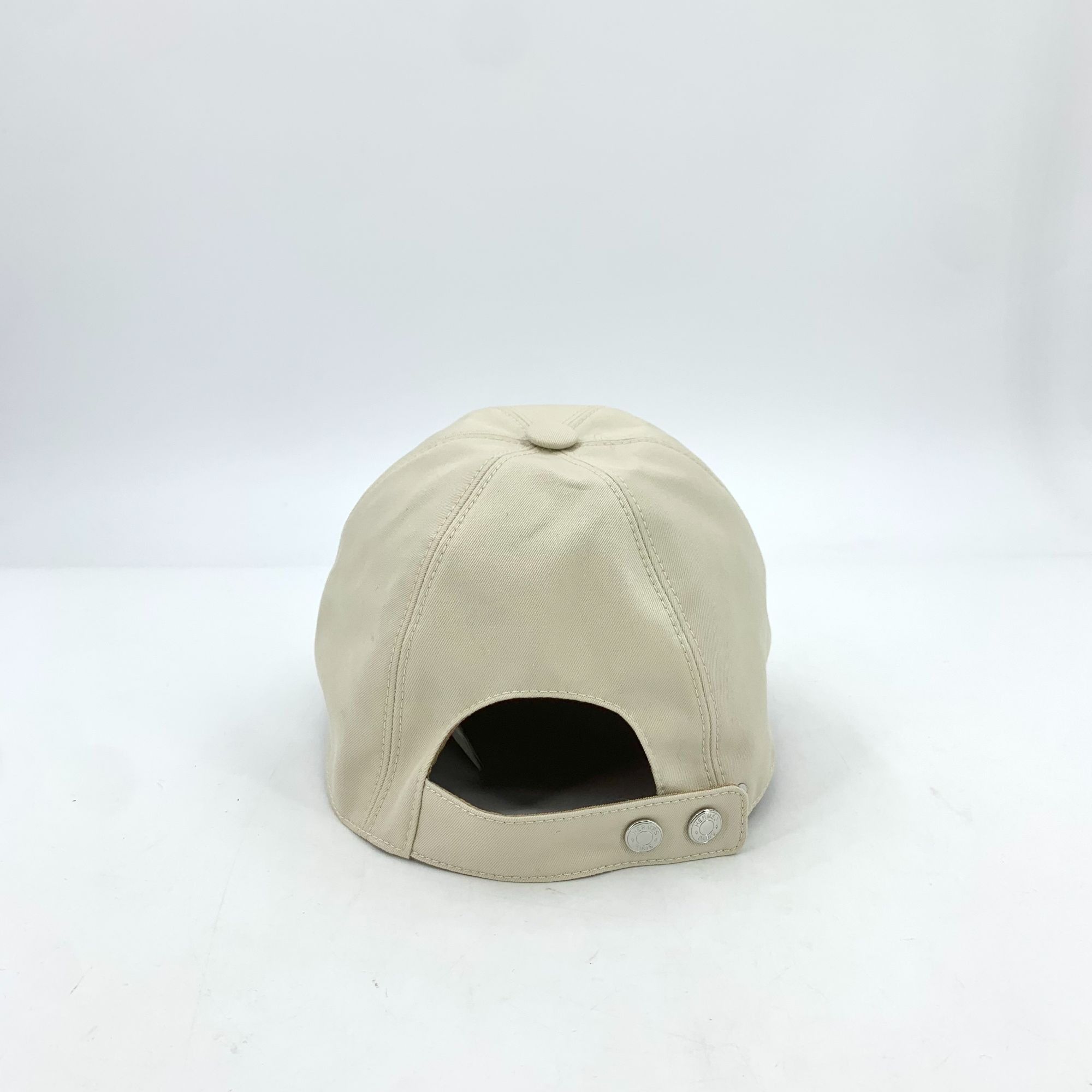 Hermes HERMES Beige Cotton Baseball Cap With Gray Logo Size 56 Made Size ONE SIZE - 7 Thumbnail